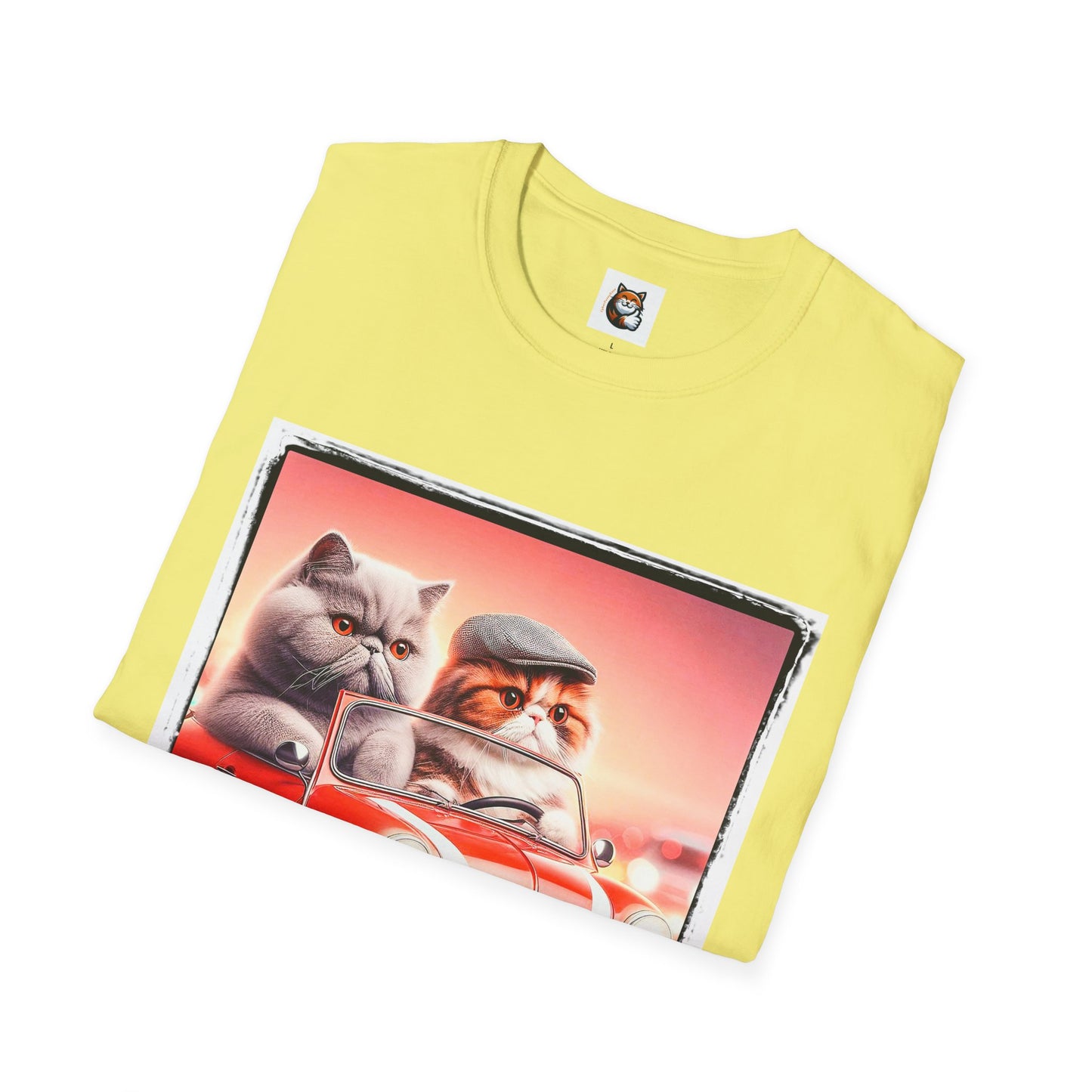 Wacky Exotic Shorthair Cat Unisex Softstyle T-Shirt