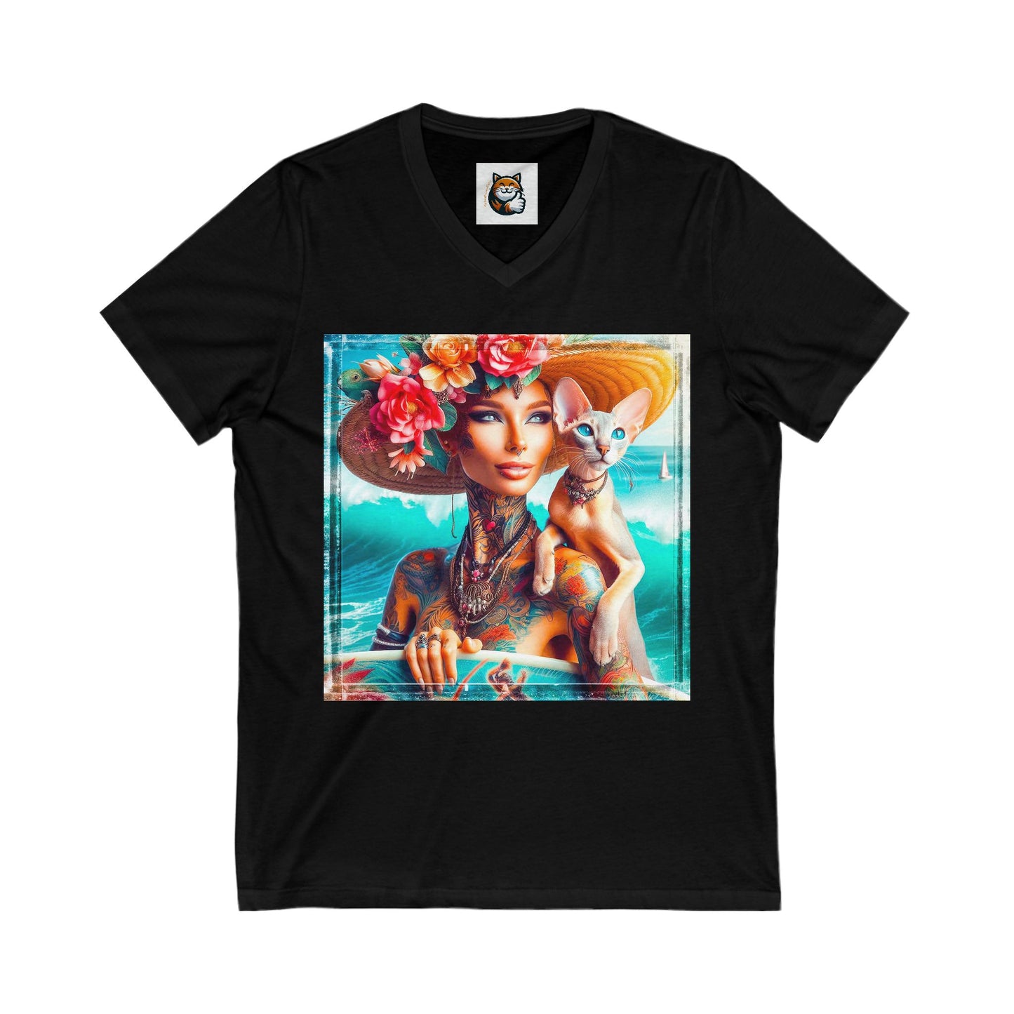 Oriental Shorthair Unisex Jersey Short Sleeve V-Neck Tee