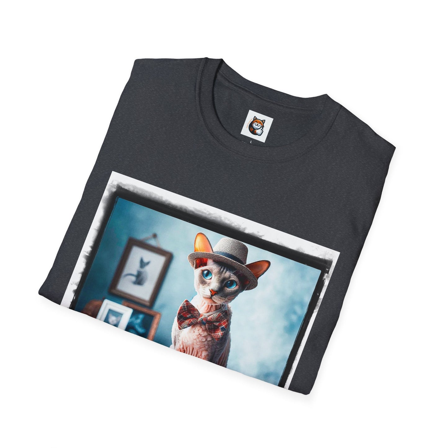 Cornish Rex Cat hat and bow tie Softstyle T-Shirt