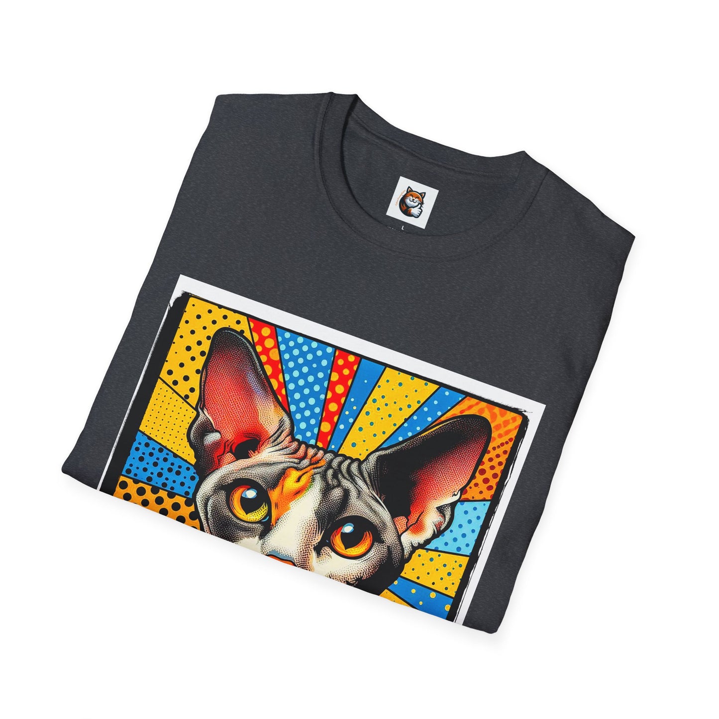 Devon Rex Comic book  Unisex Softstyle T-Shirt