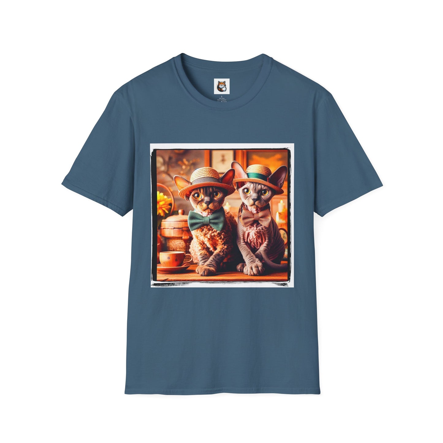 Devon Rex bow and tie Unisex Softstyle T-Shirt