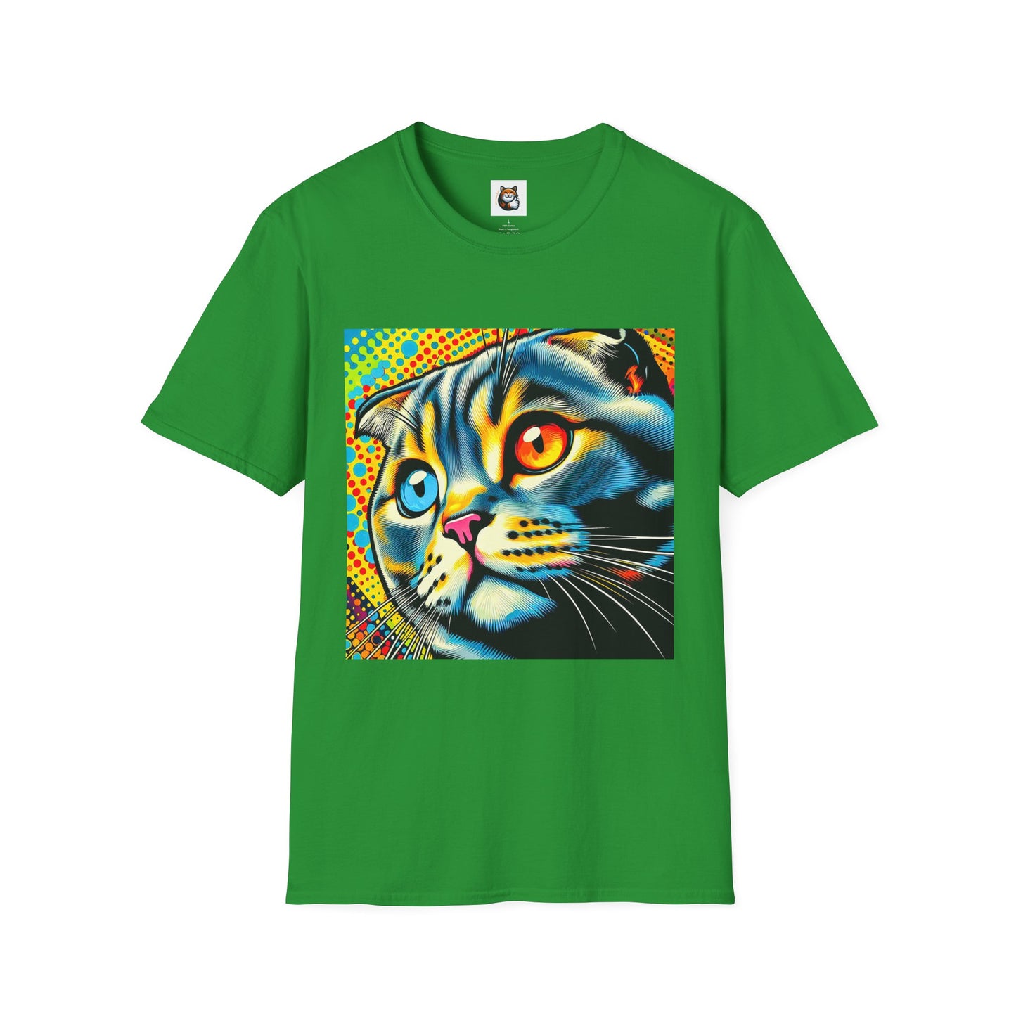 Scottish Fold Cat yellow comic book shirt