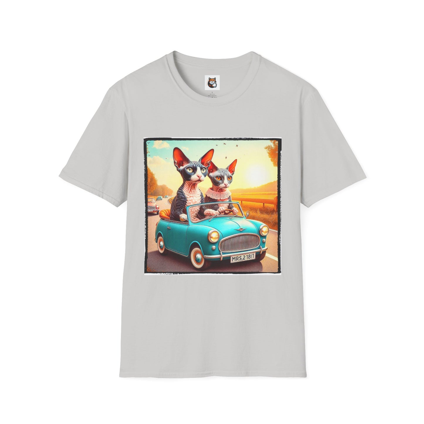 Wacky Cornish Rex Cat tiny car T-Shirt