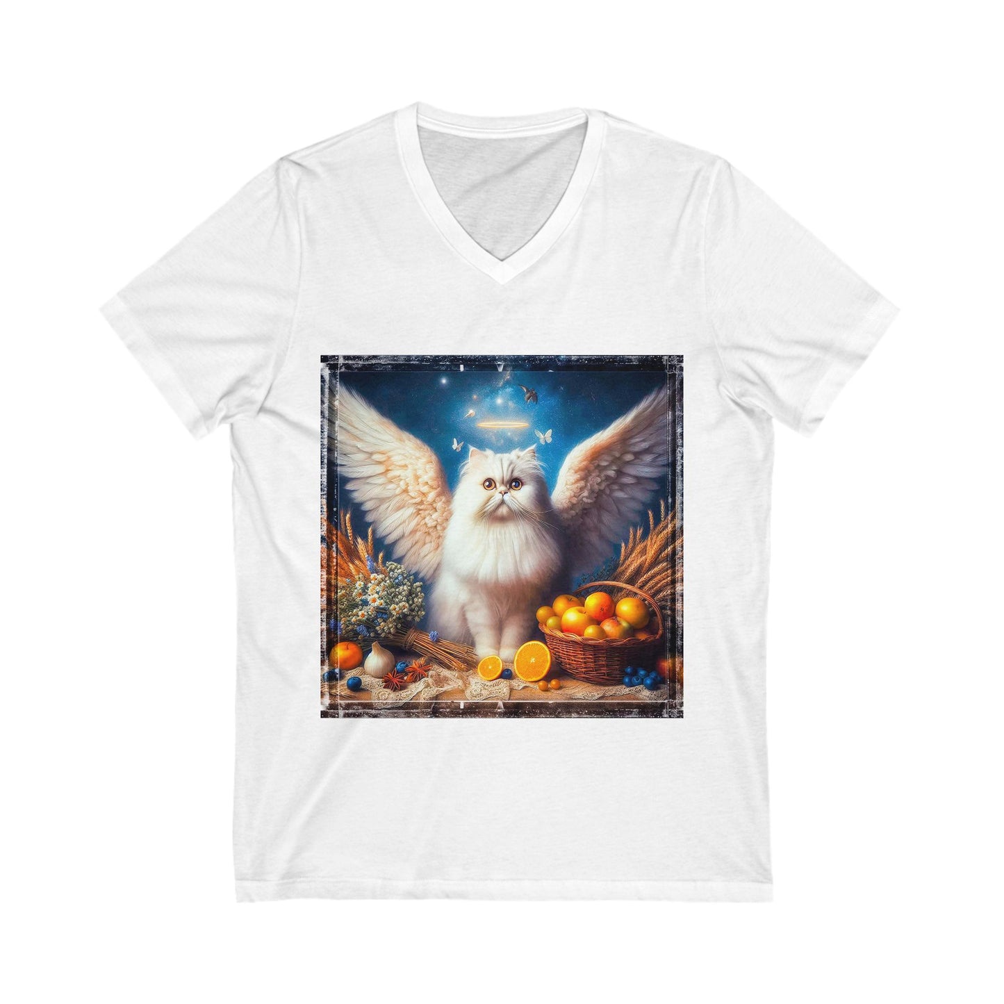Persian Cat Unisex Jersey Short Sleeve V-Neck Tee