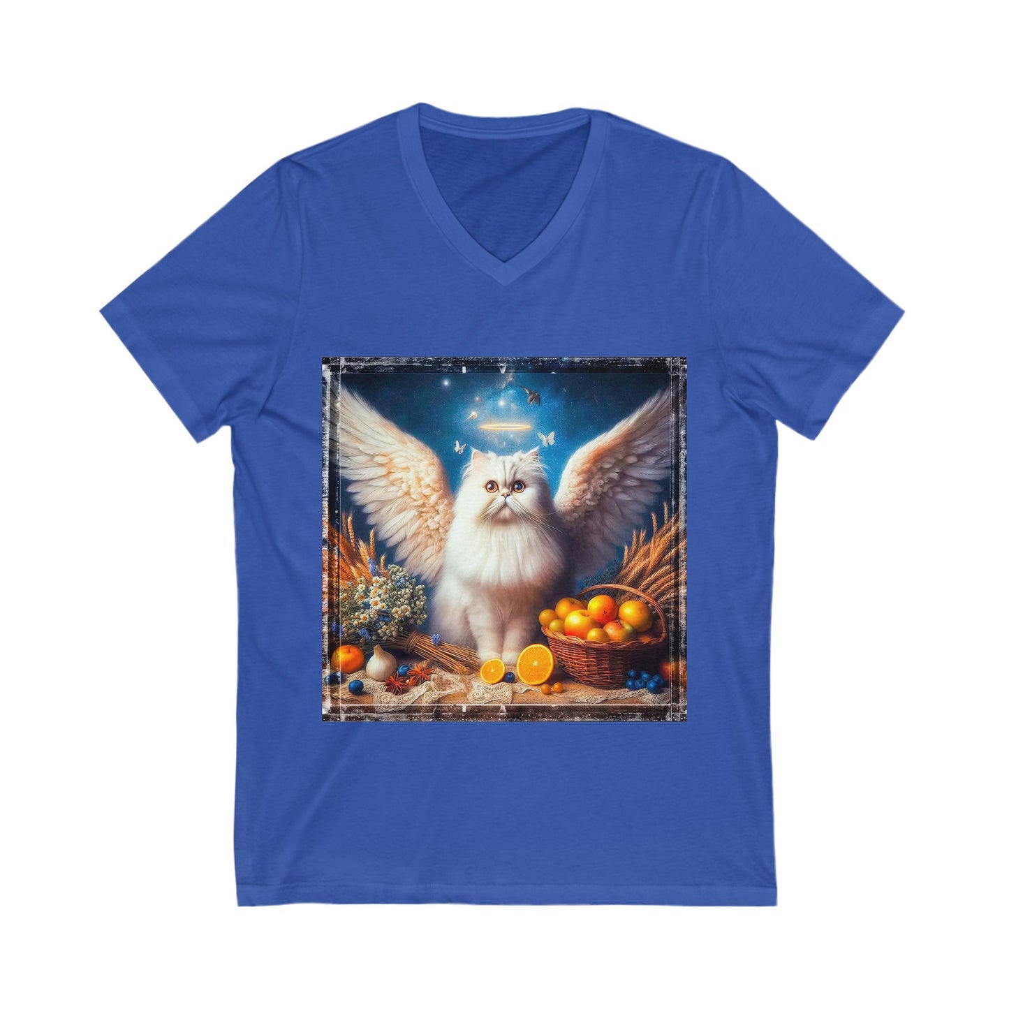 Persian Cat Unisex Jersey Short Sleeve V-Neck Tee