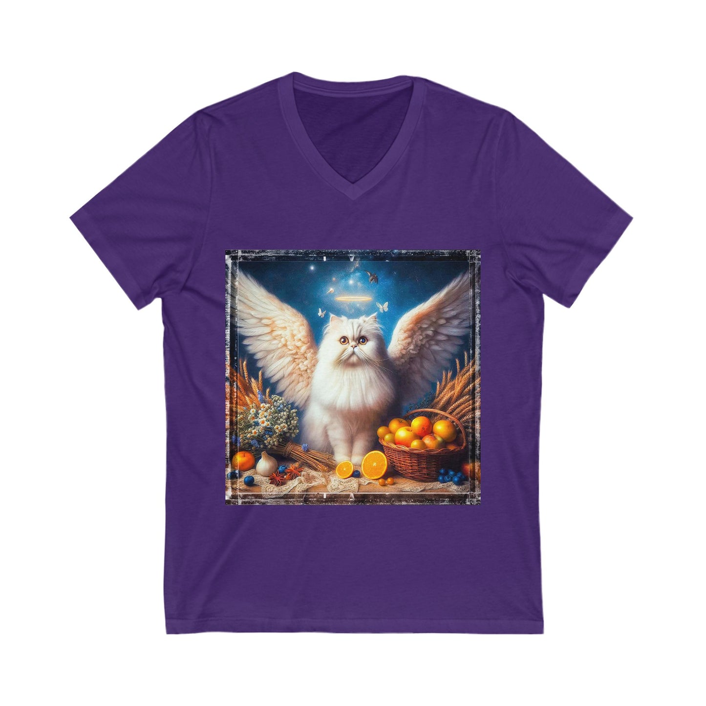 Persian Cat Unisex Jersey Short Sleeve V-Neck Tee
