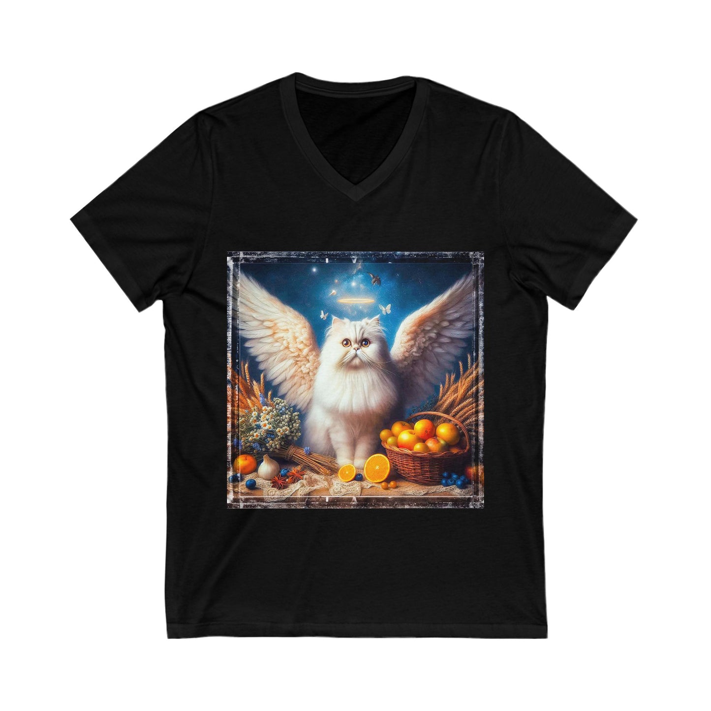 Persian Cat Unisex Jersey Short Sleeve V-Neck Tee