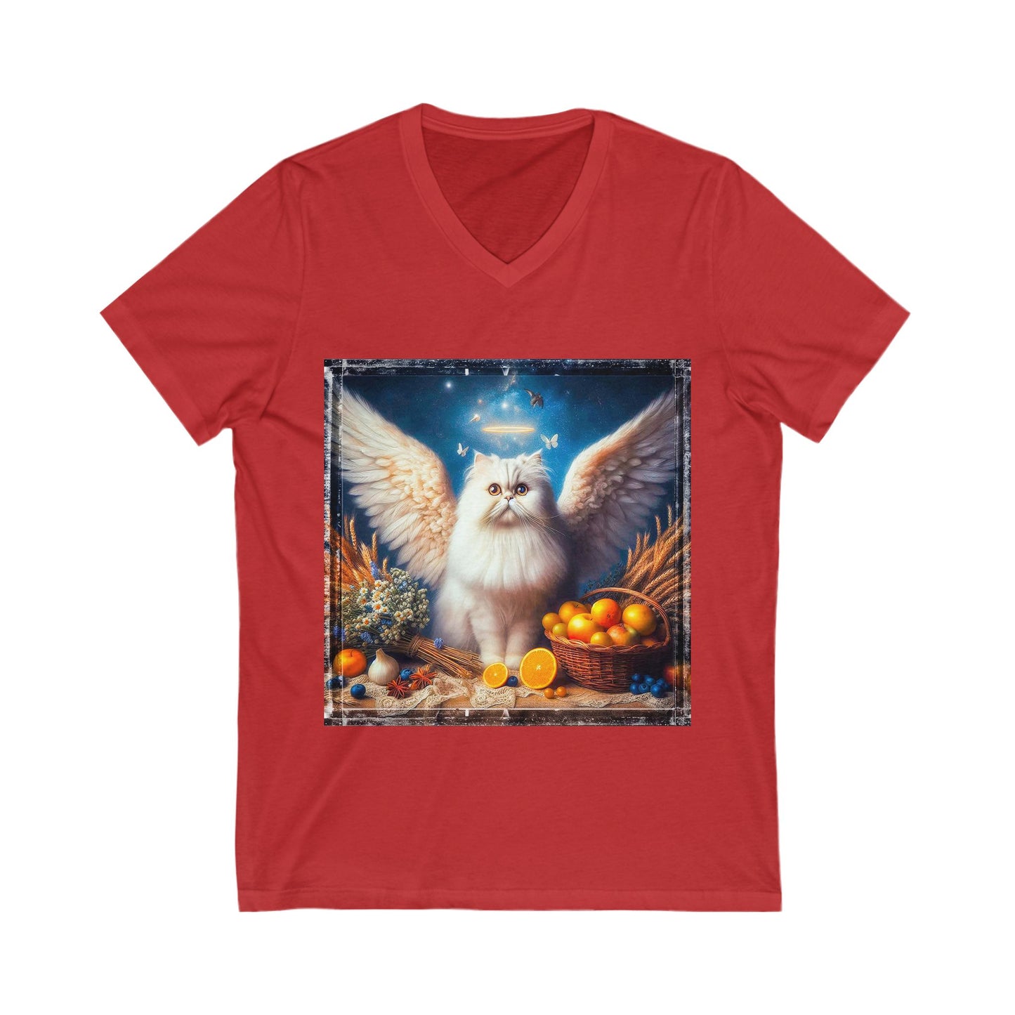 Persian Cat Unisex Jersey Short Sleeve V-Neck Tee