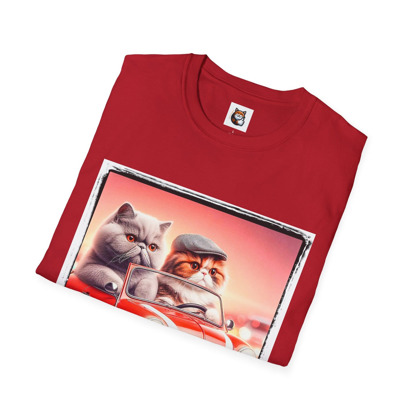 Wacky Exotic Shorthair Cat Unisex Softstyle T-Shirt