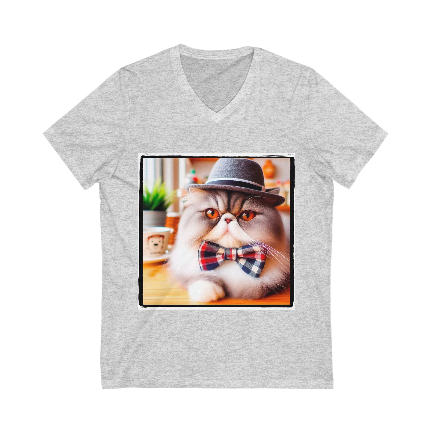 Persian Cat Unisex Jersey Short Sleeve V-Neck Tee