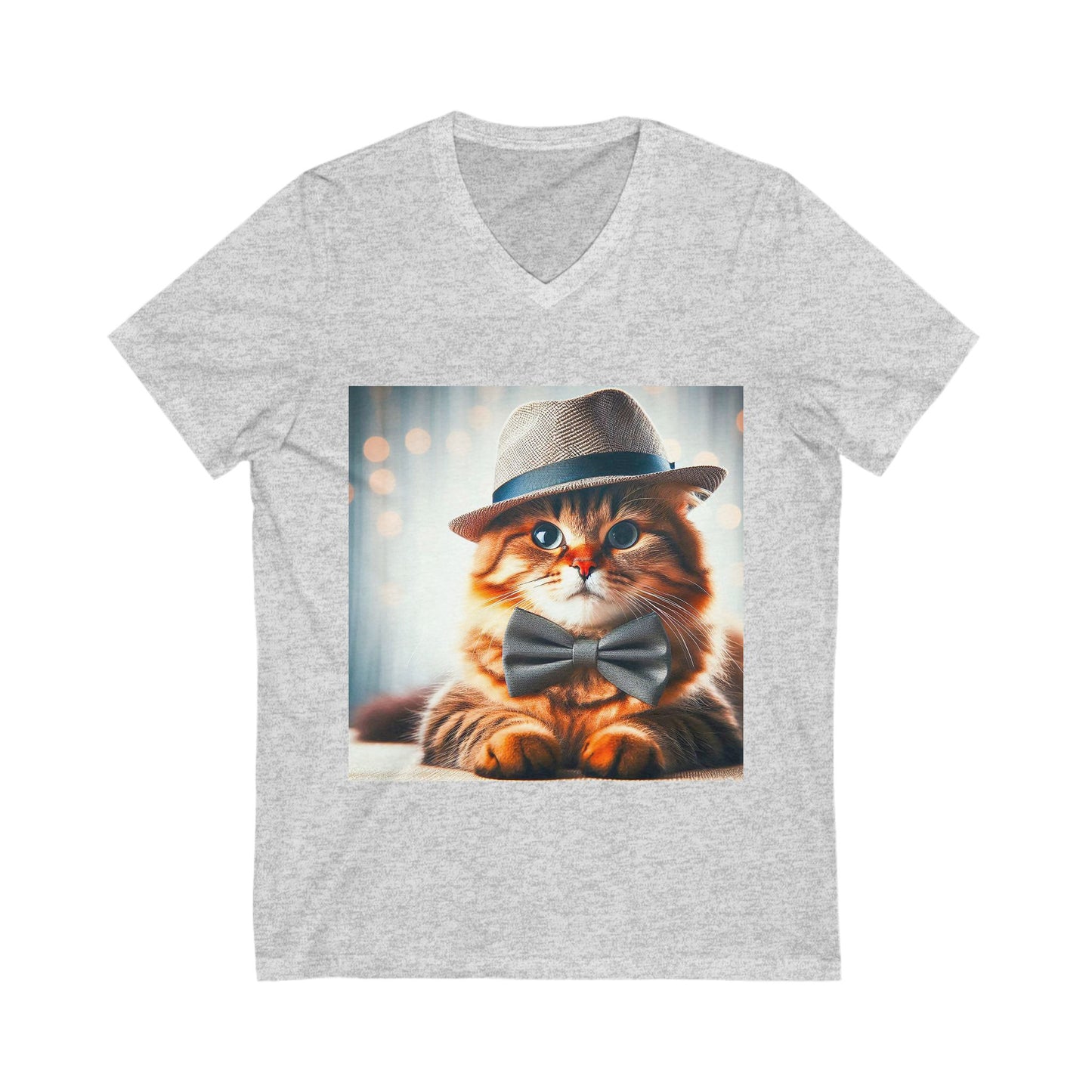 Domestic Cat Unisex Jersey Short Sleeve V-Neck Tee