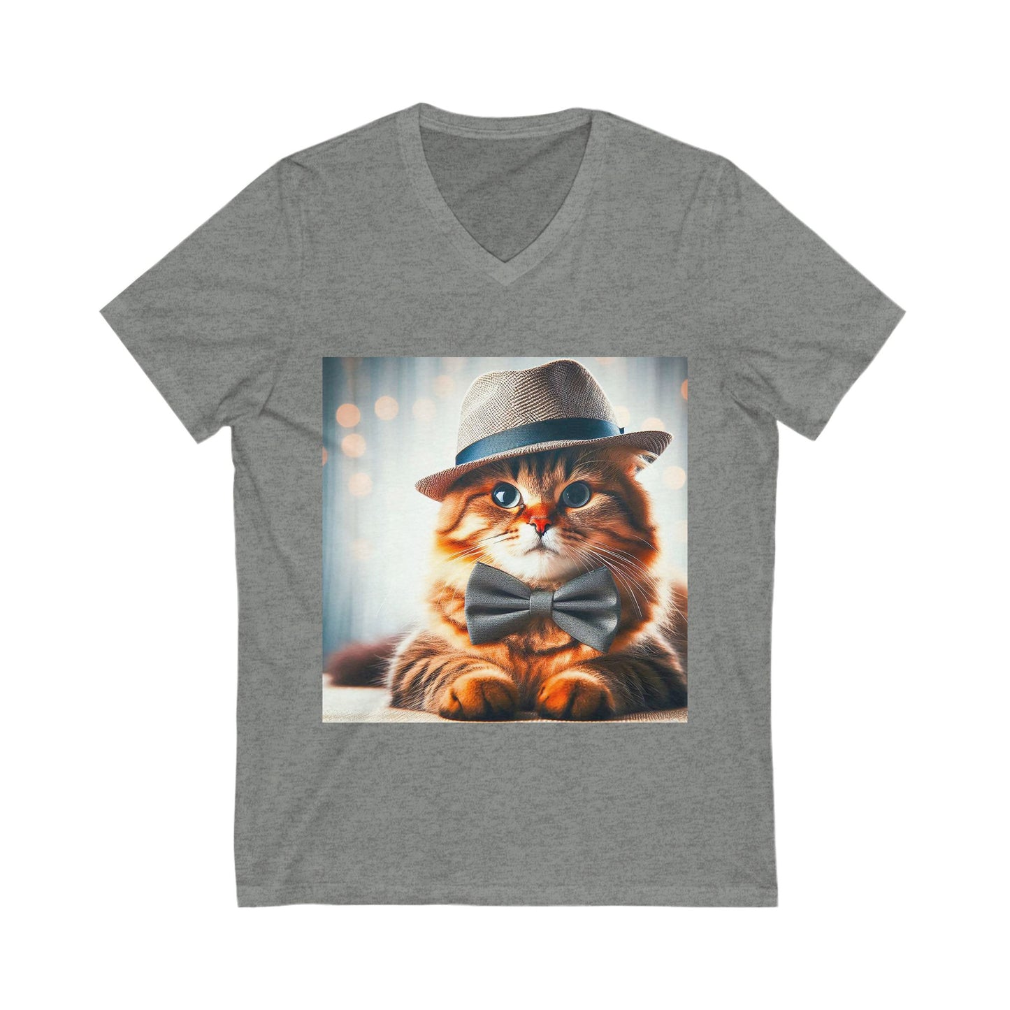 Domestic Cat Unisex Jersey Short Sleeve V-Neck Tee