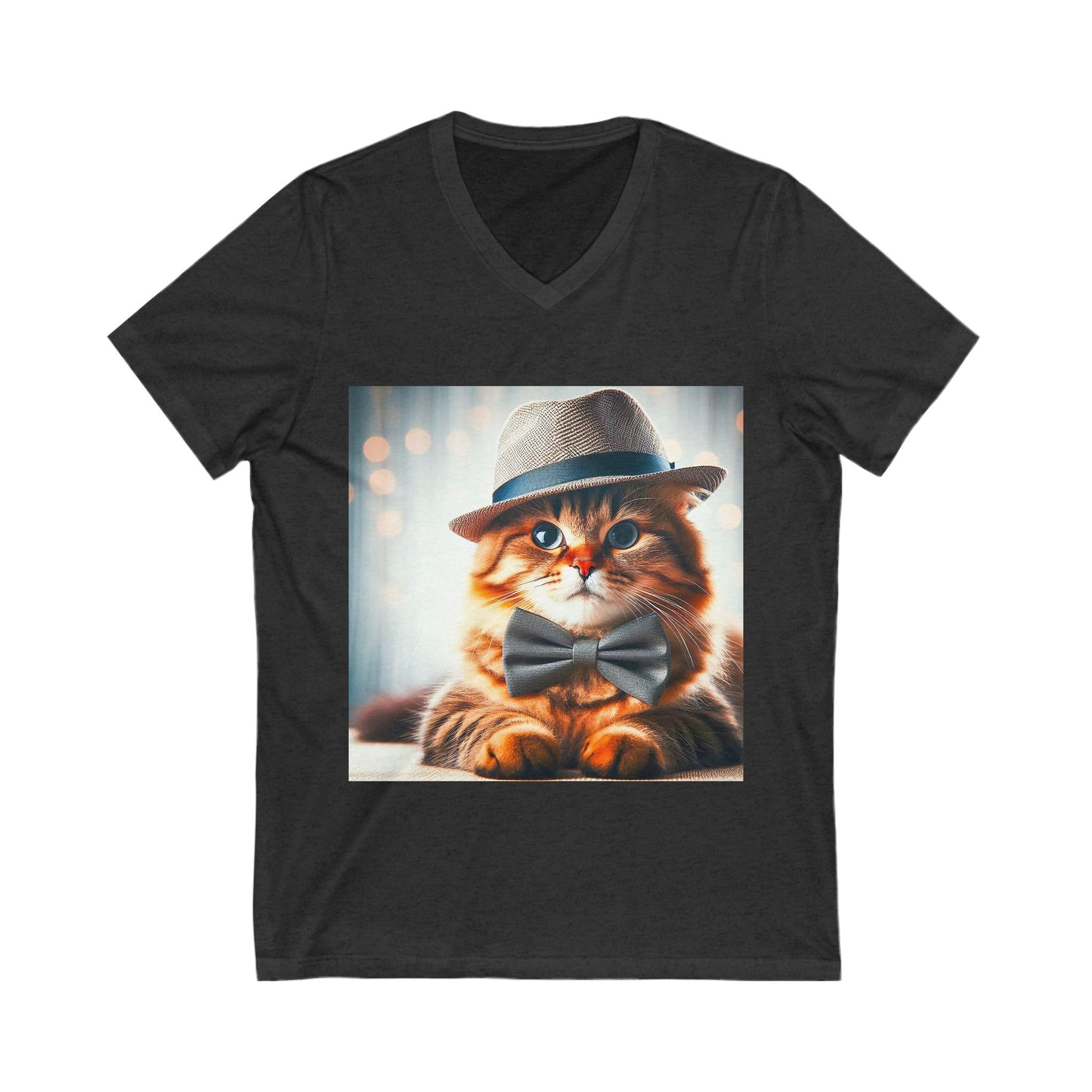 Domestic Cat Unisex Jersey Short Sleeve V-Neck Tee