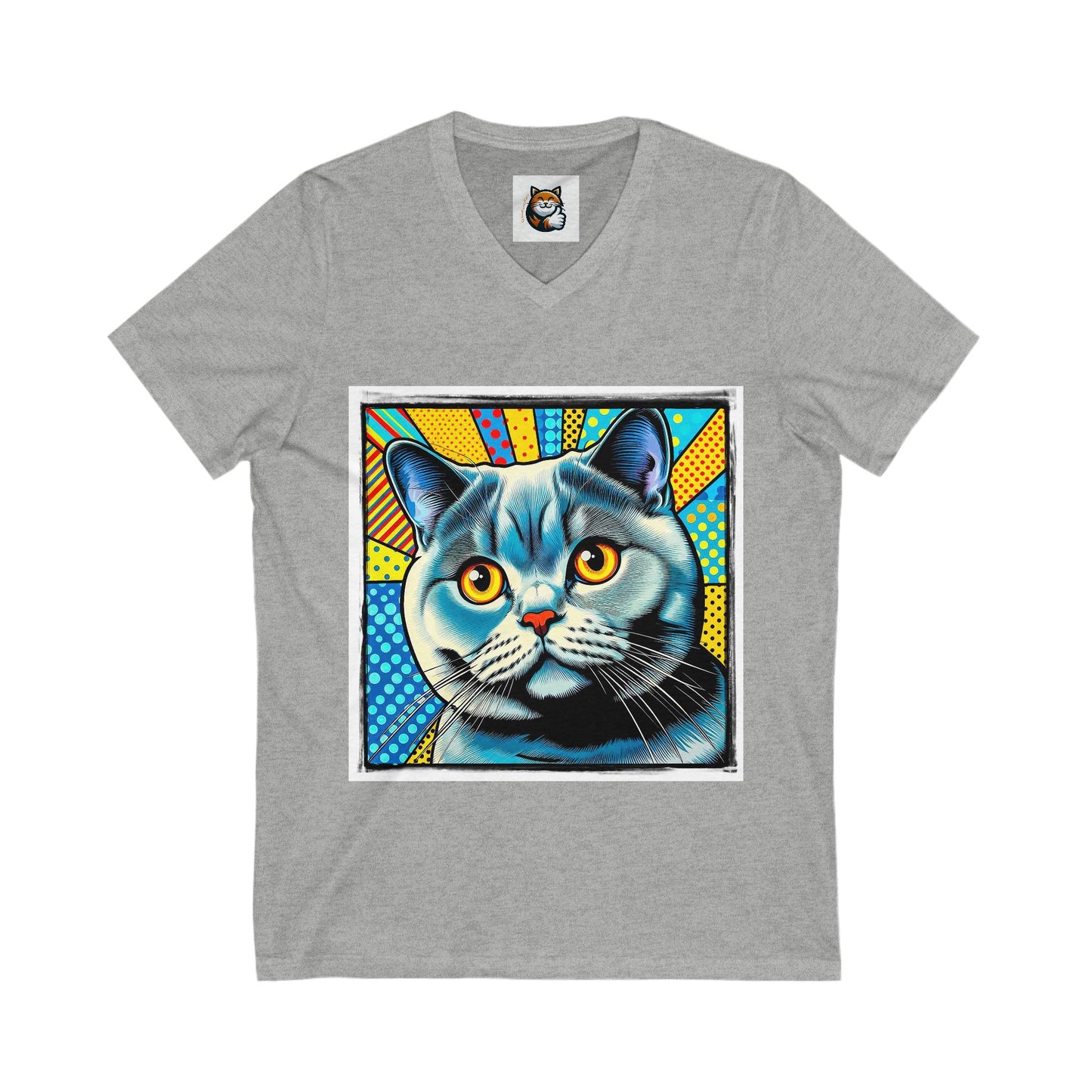 British Shorthair Unisex Jersey Short Sleeve V-Neck Tee
