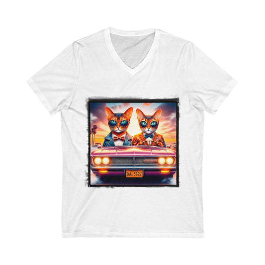 Wacky pink Unisex Jersey Short Sleeve V-Neck Tee