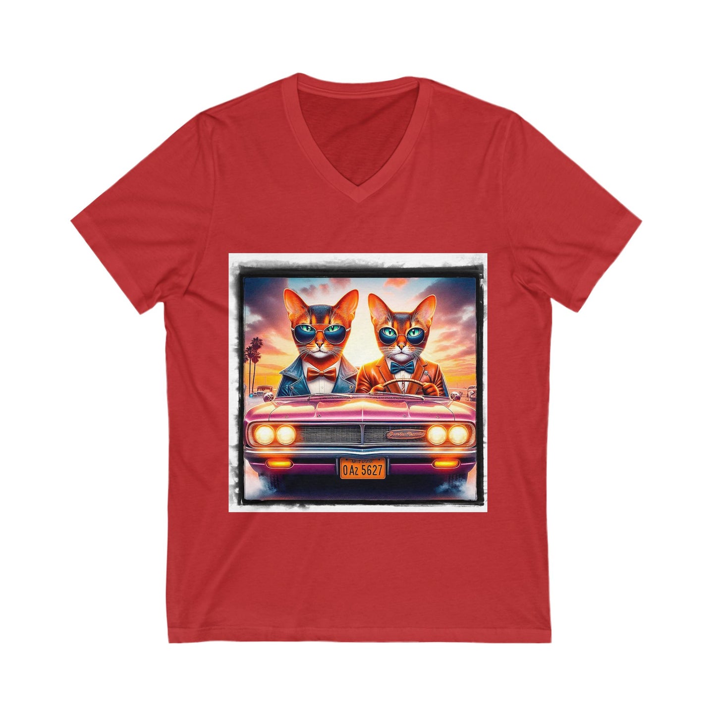 Wacky pink Unisex Jersey Short Sleeve V-Neck Tee
