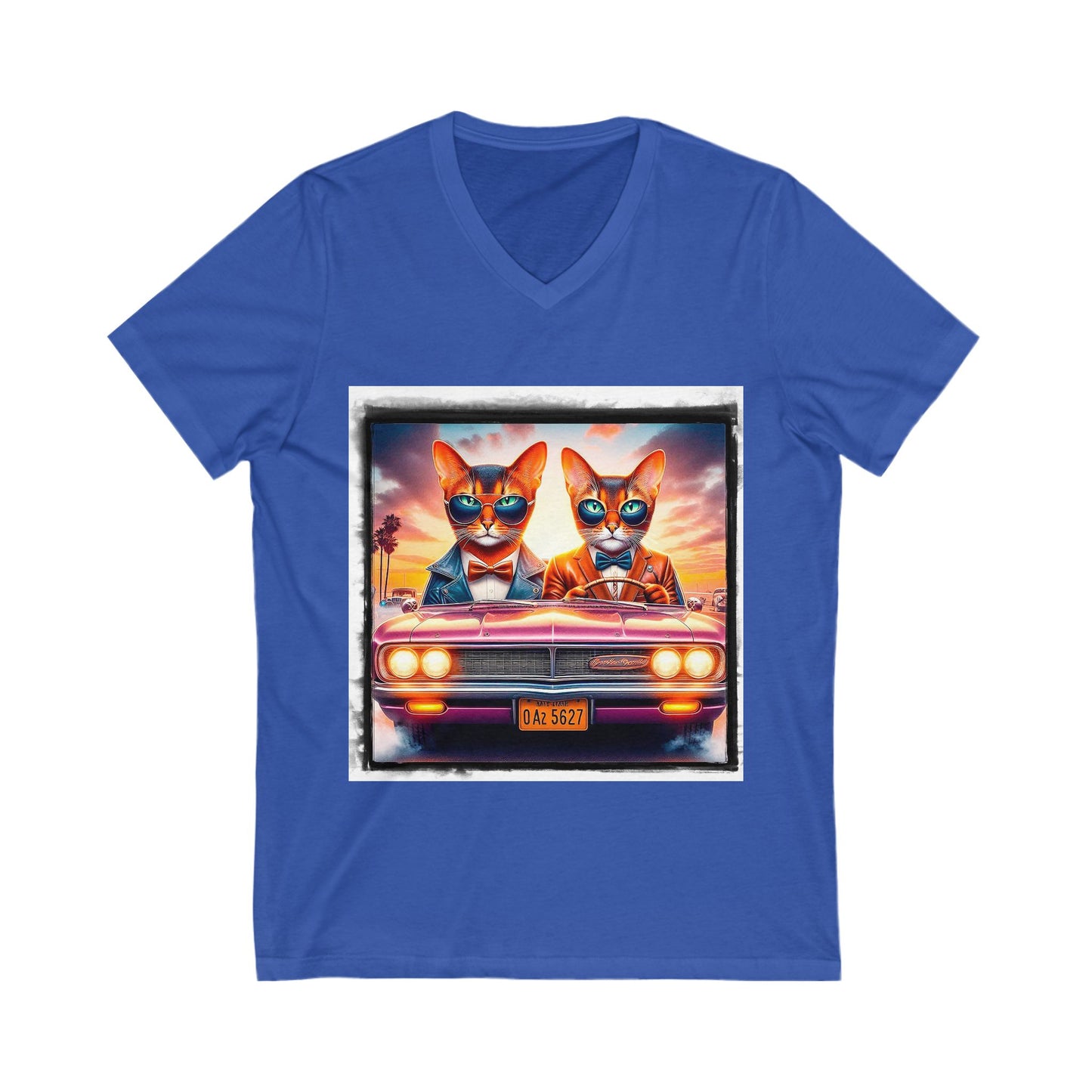 Wacky pink Unisex Jersey Short Sleeve V-Neck Tee