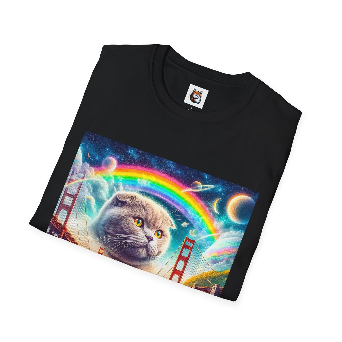Scottish Fold Cat pretty rainbow  T-Shirt