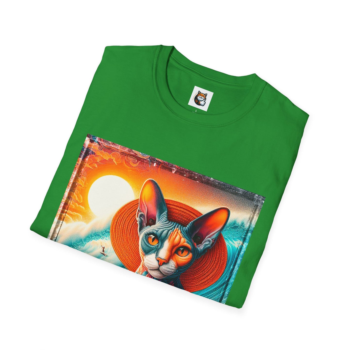 Devon Rex Cat hawaiian surfer Softstyle T-Shirt