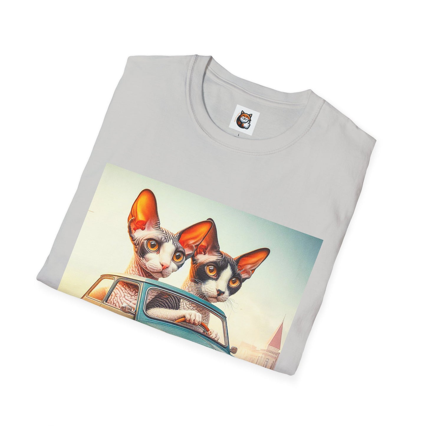Wacky Cornish Rex Cat tiny car   T-Shirt