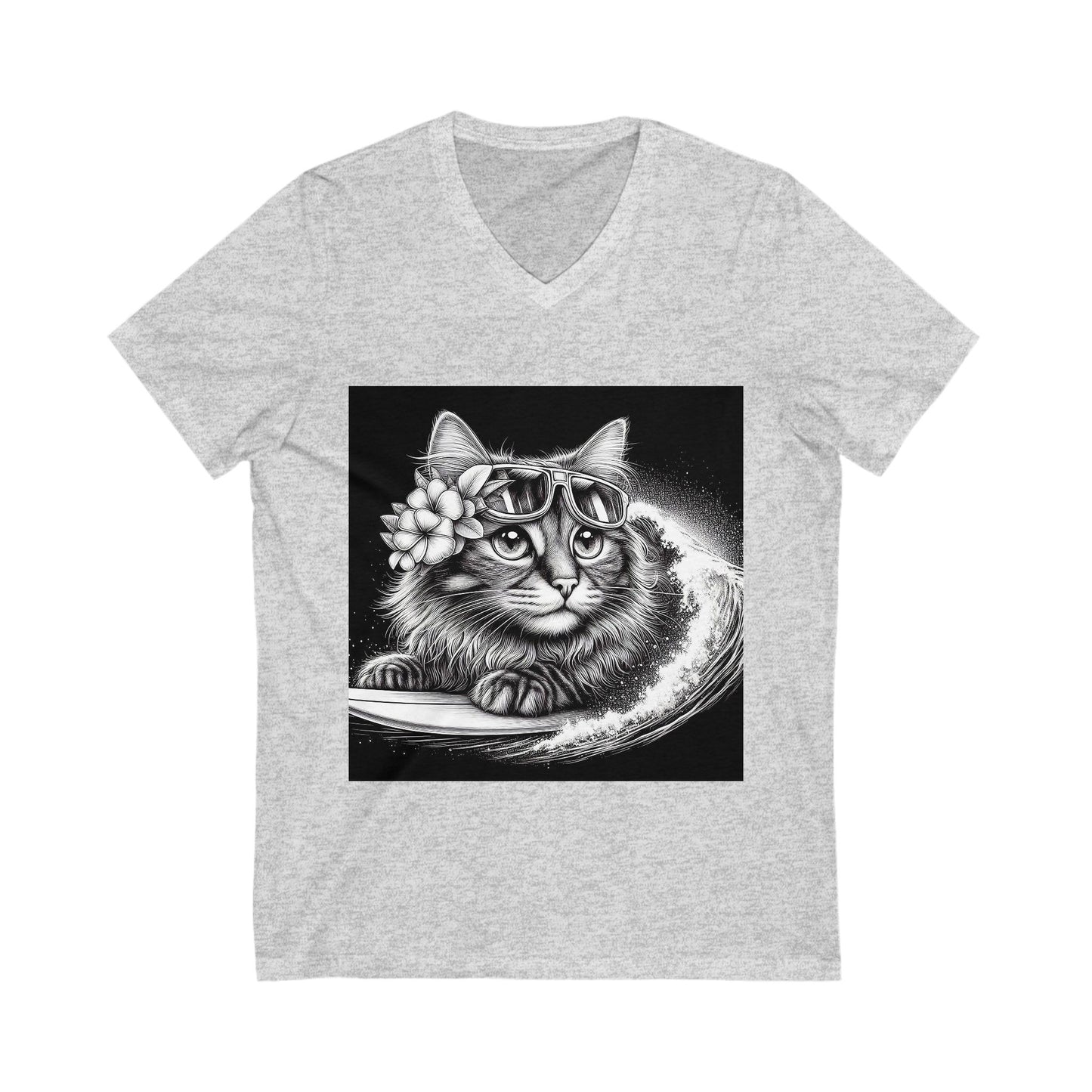 Domestic Cat Unisex Jersey Short Sleeve V-Neck Tee