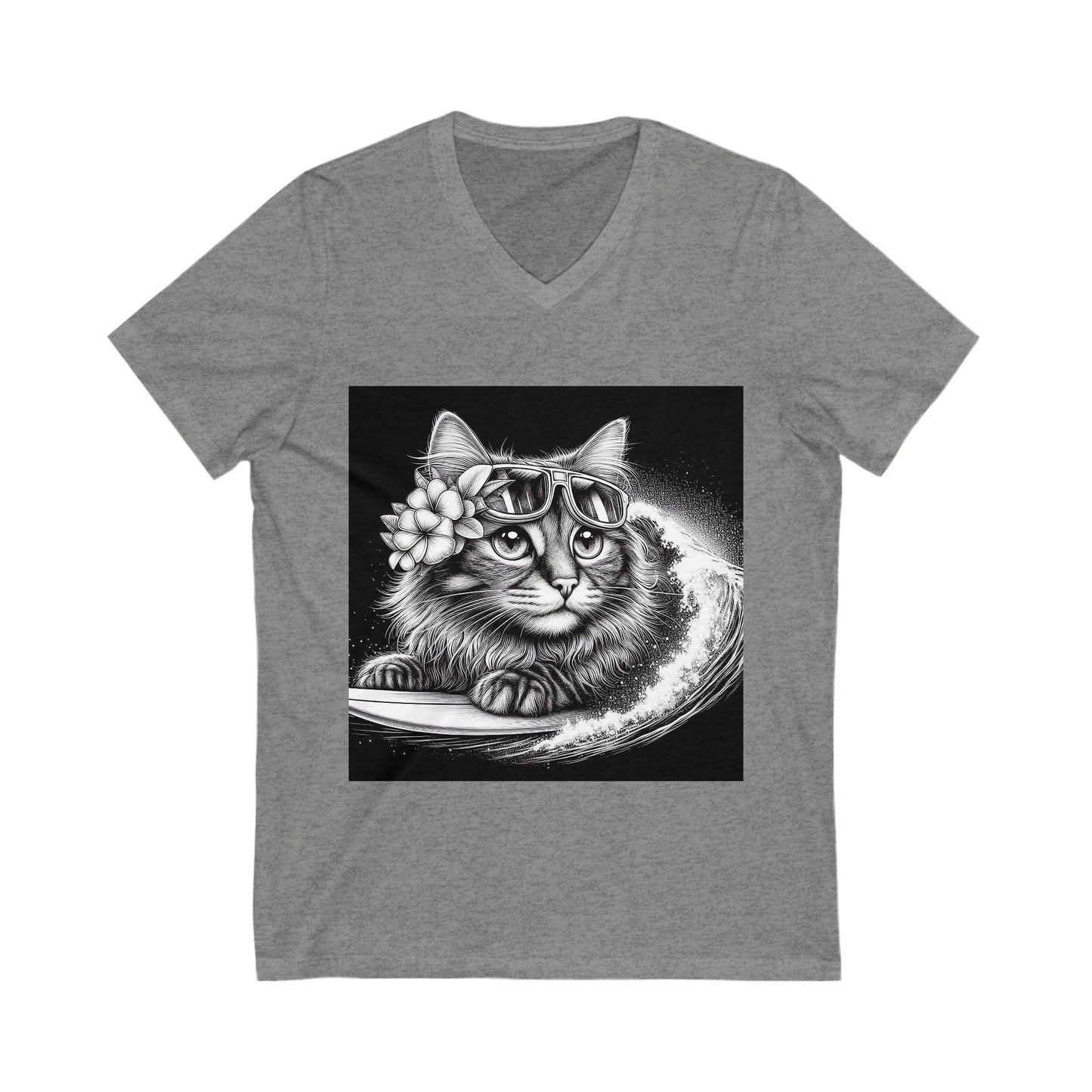 Domestic Cat Unisex Jersey Short Sleeve V-Neck Tee