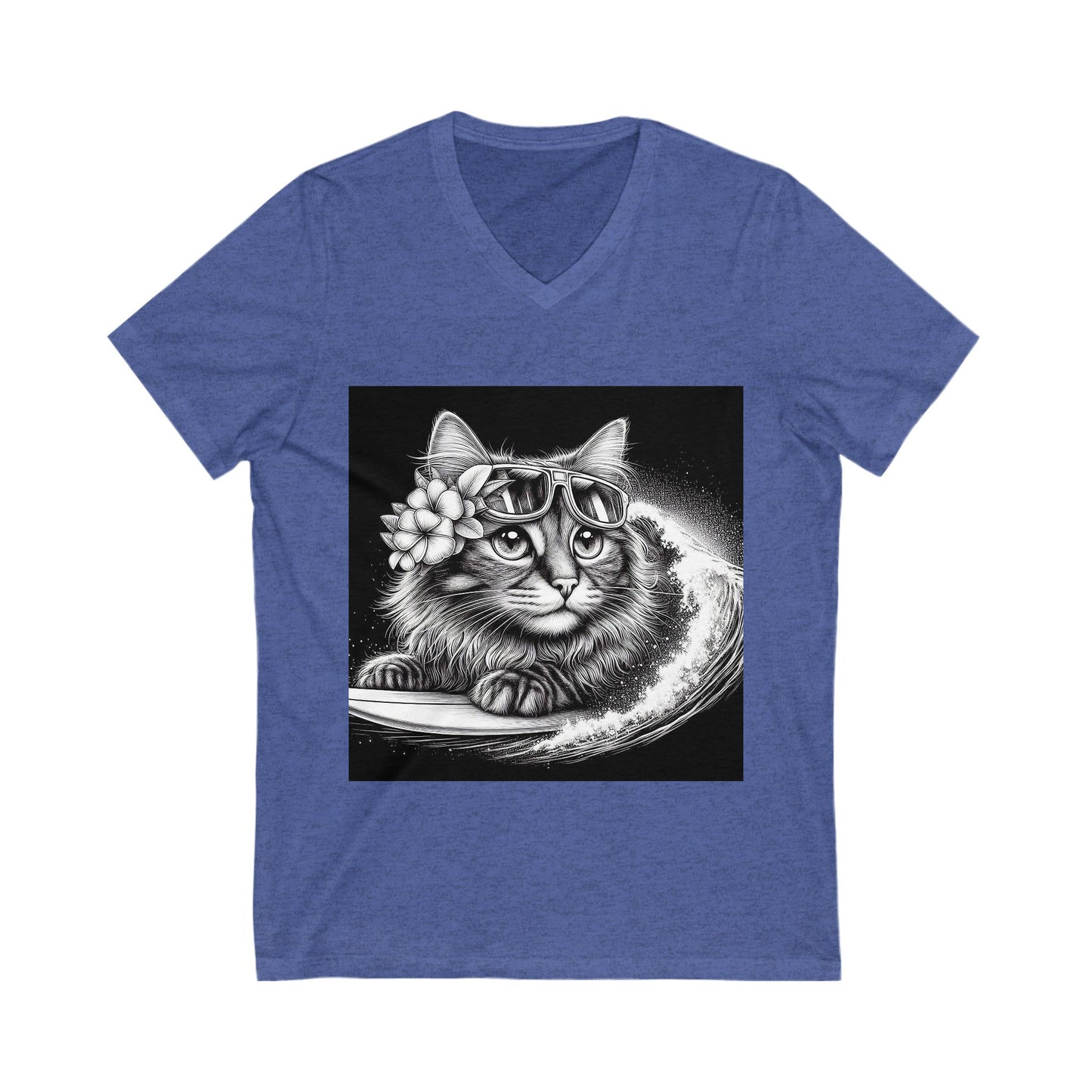 Domestic Cat Unisex Jersey Short Sleeve V-Neck Tee