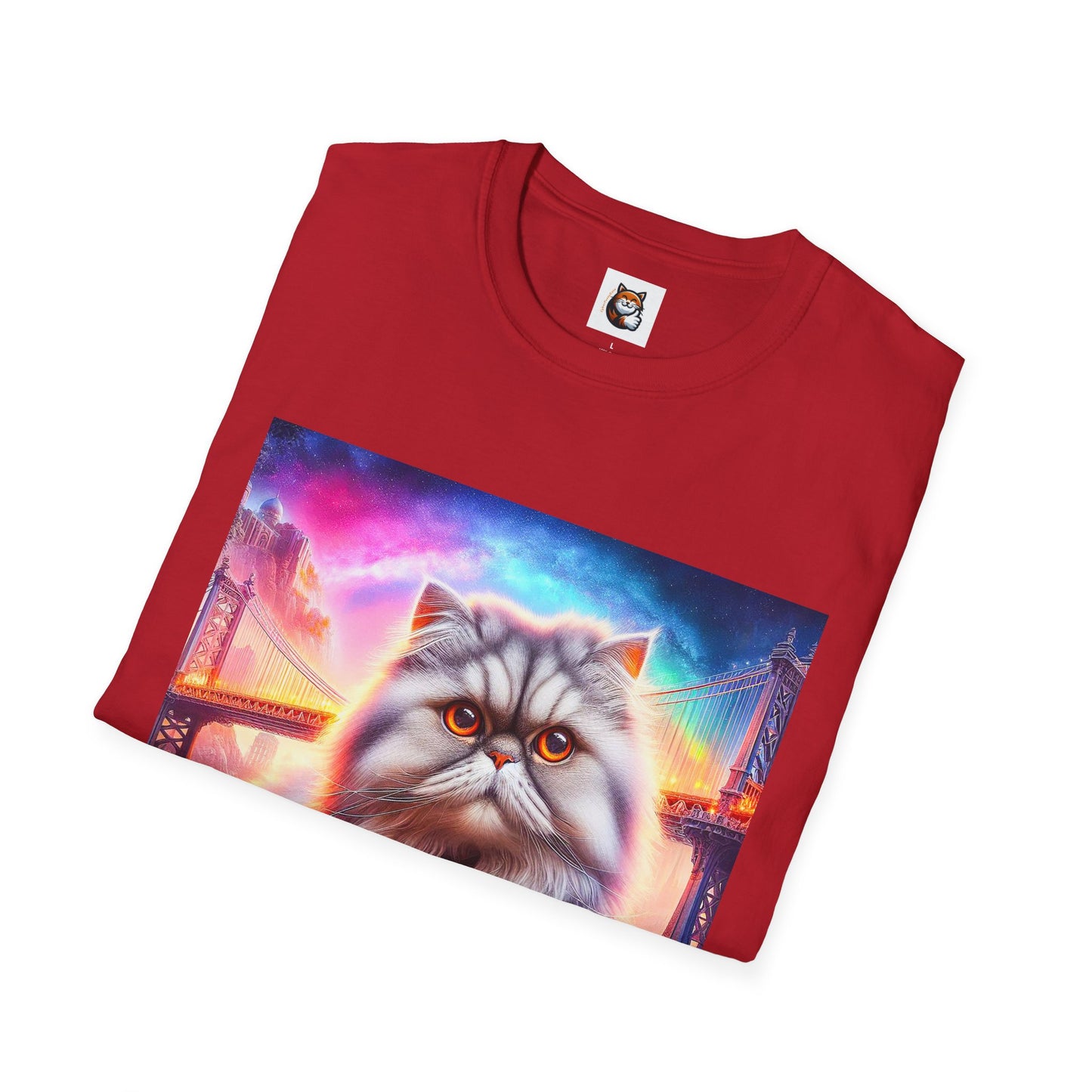 Selkirk Rex Cat T-Shirt purple sunset