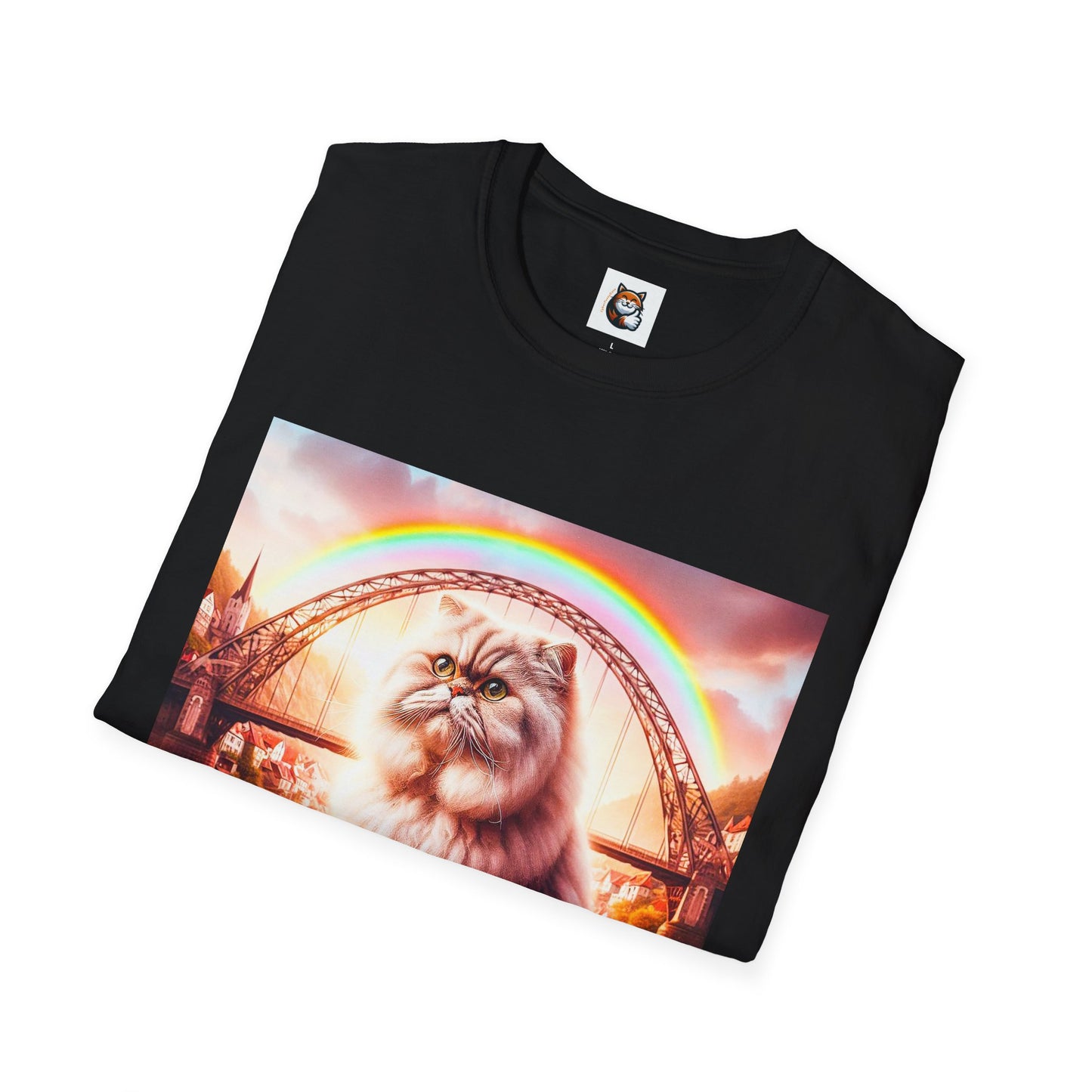 Selkirk Rex Cat T-Shirt rainbow bridge