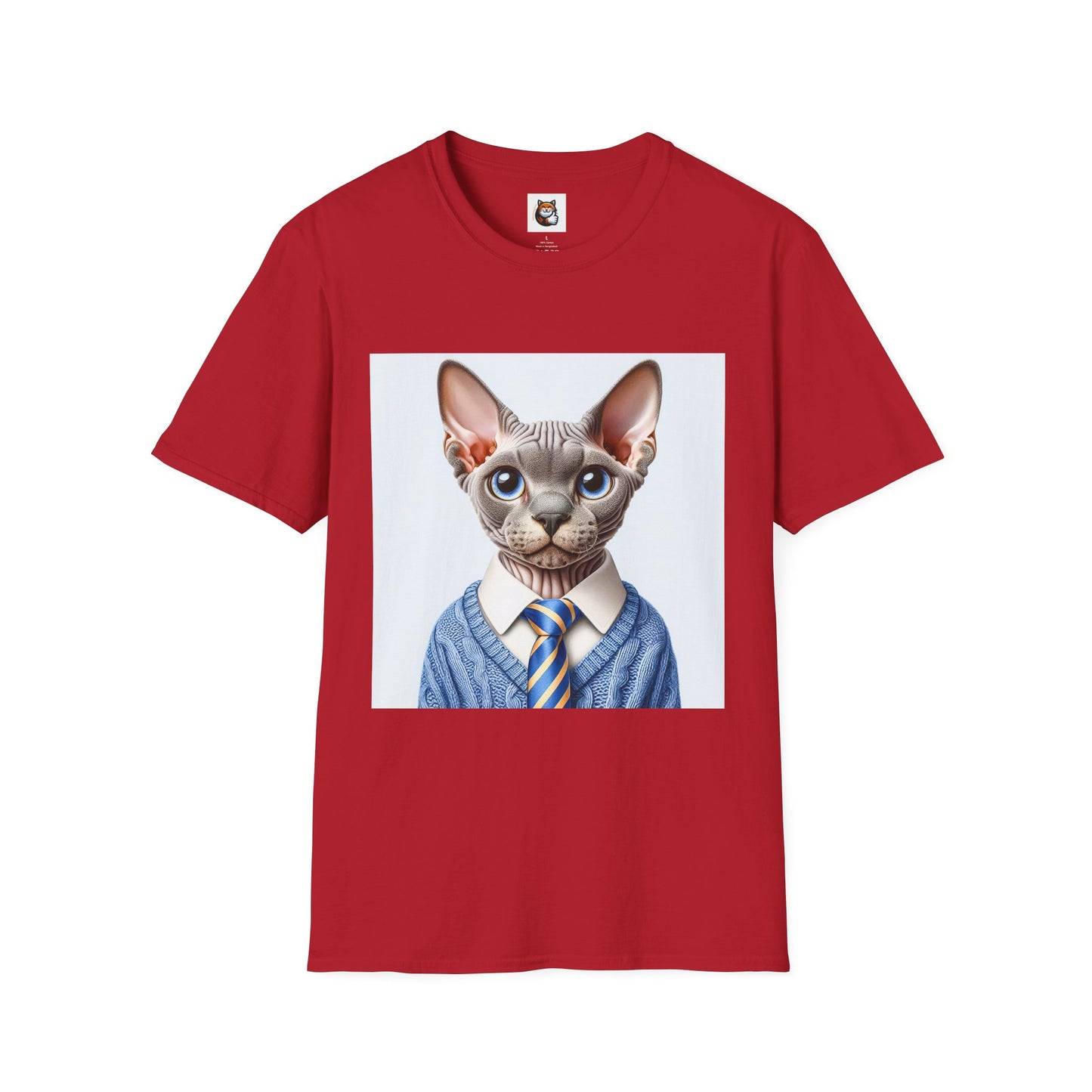 Devon Rex Cat business man Softstyle T-Shirt
