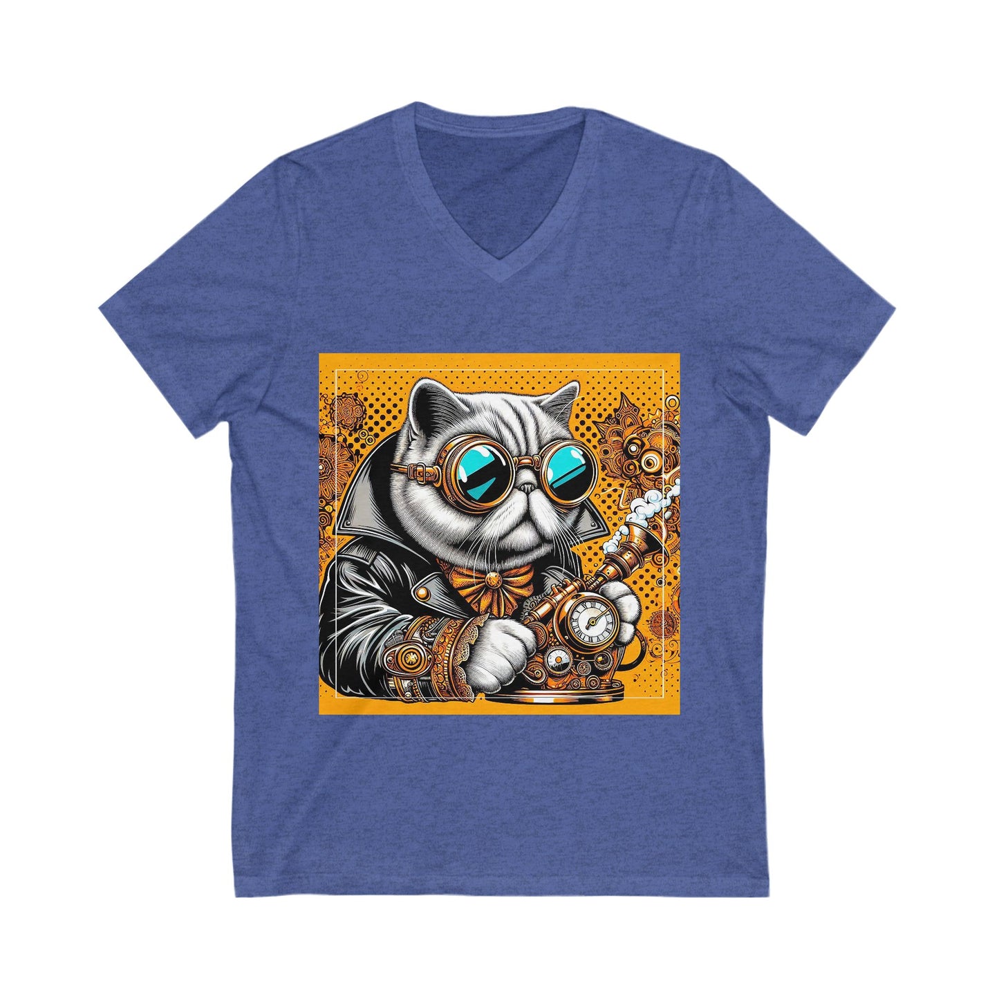 Exotic Shorthair Cat Unisex Jersey Short Sleeve V-Neck Tee