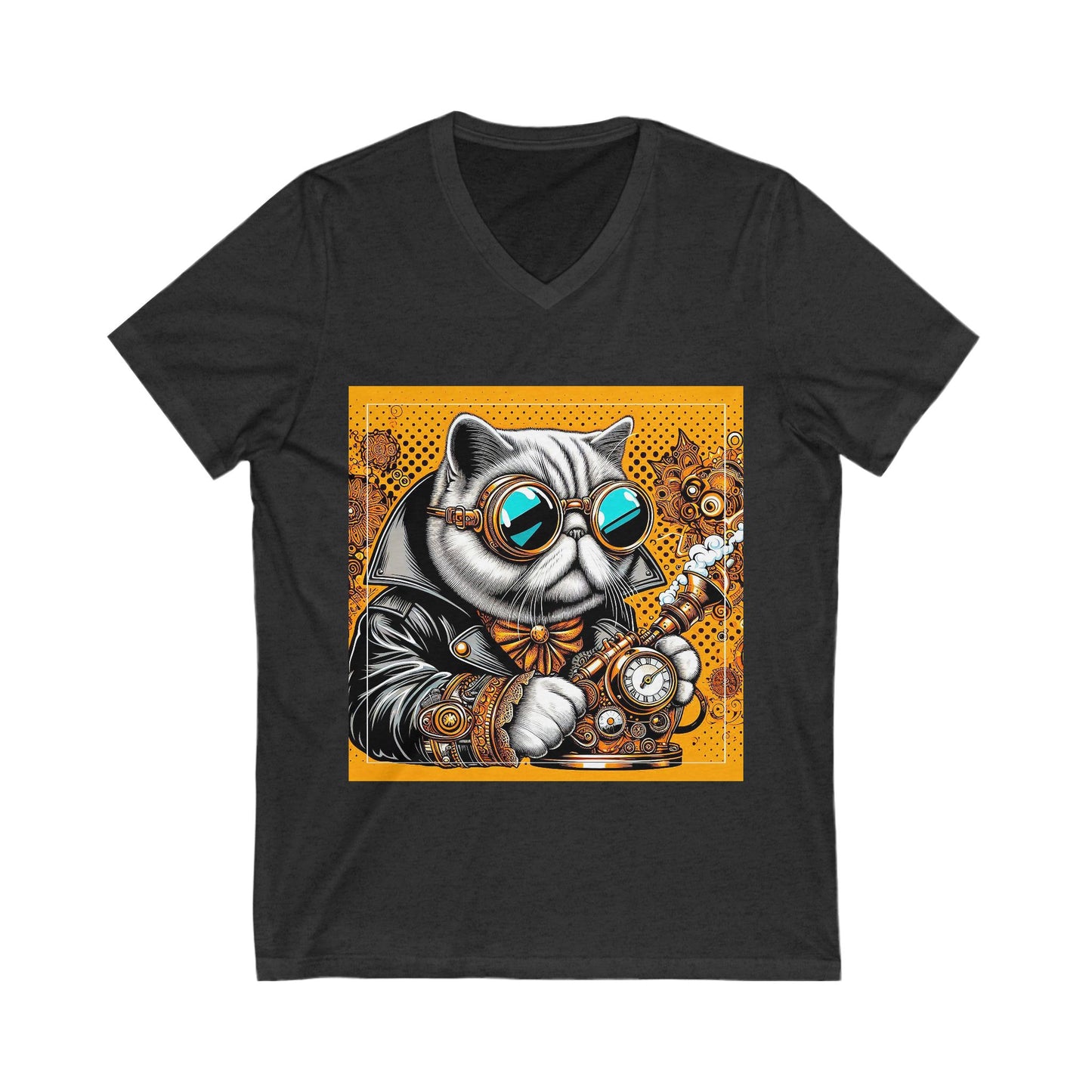 Exotic Shorthair Cat Unisex Jersey Short Sleeve V-Neck Tee
