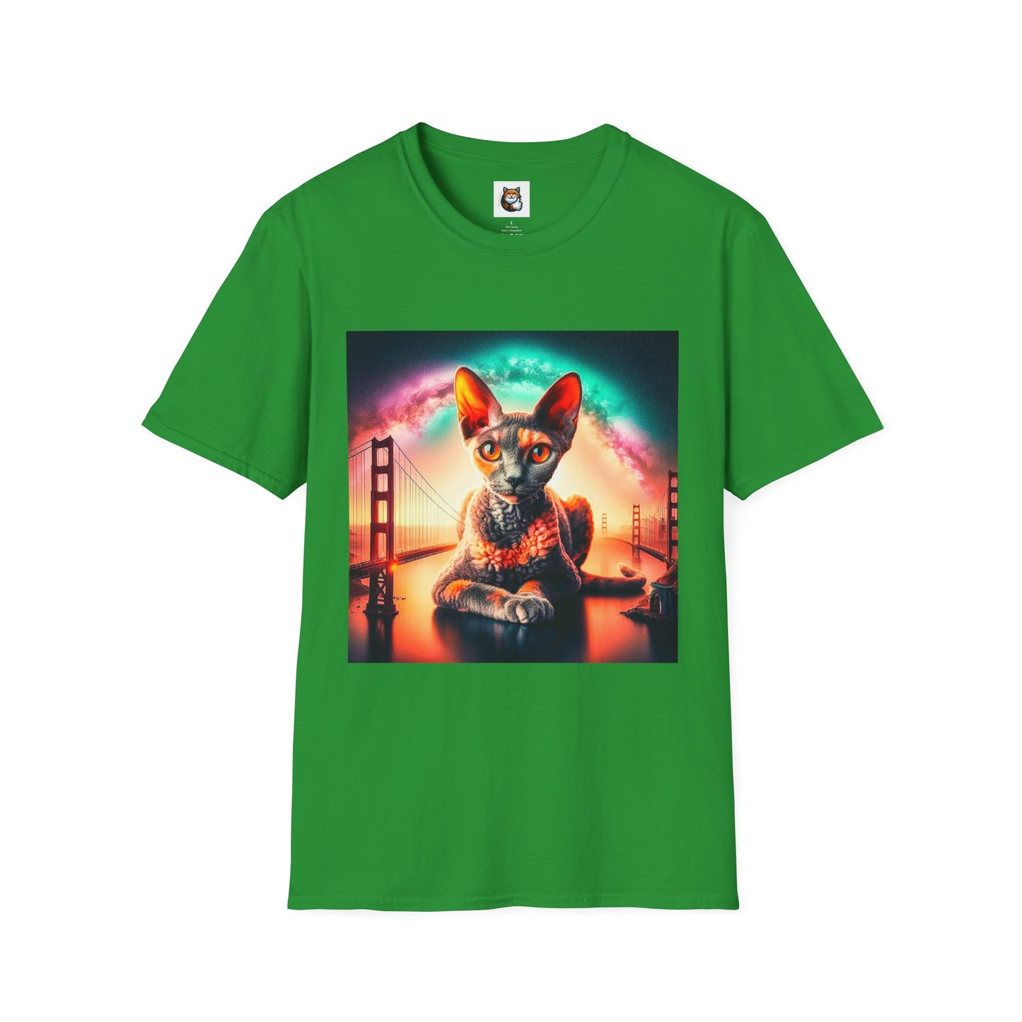 Devon Rex rainbow  Unisex Softstyle T-Shirt