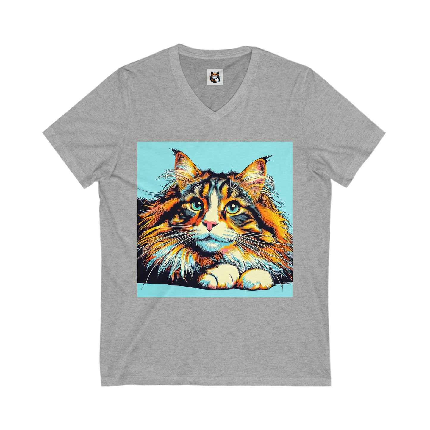 Norwegian Forest Cat Unisex Jersey Short Sleeve V-Neck Tee