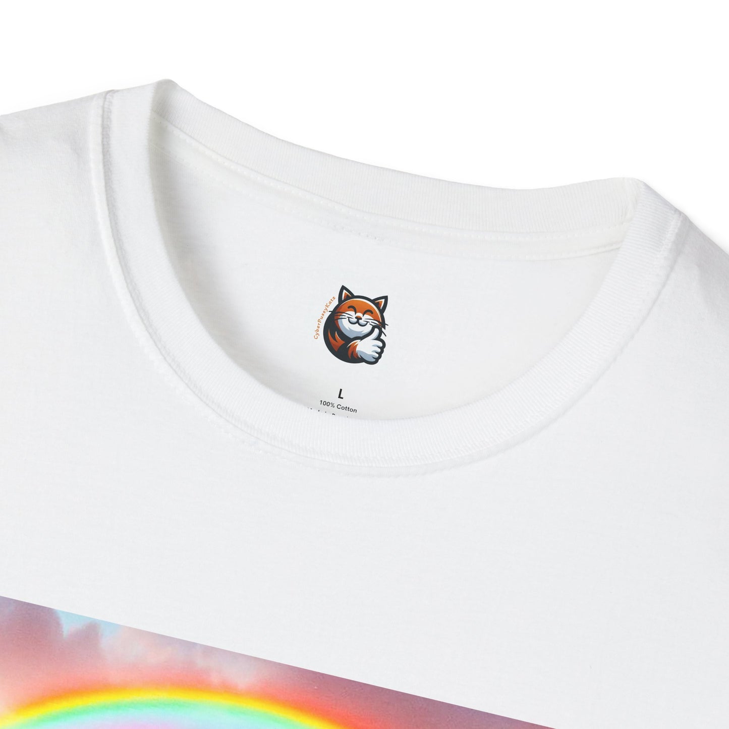 Selkirk Rex Cat T-Shirt rainbow bridge
