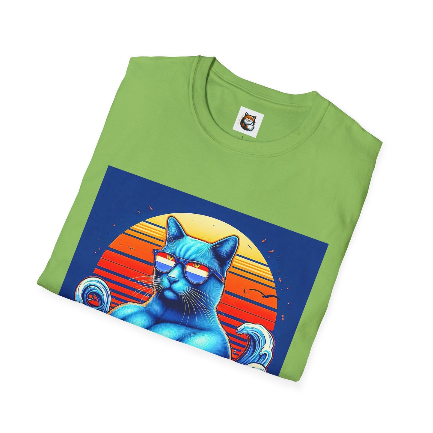Russian Blue Cat Unisex Softstyle T-Shirt