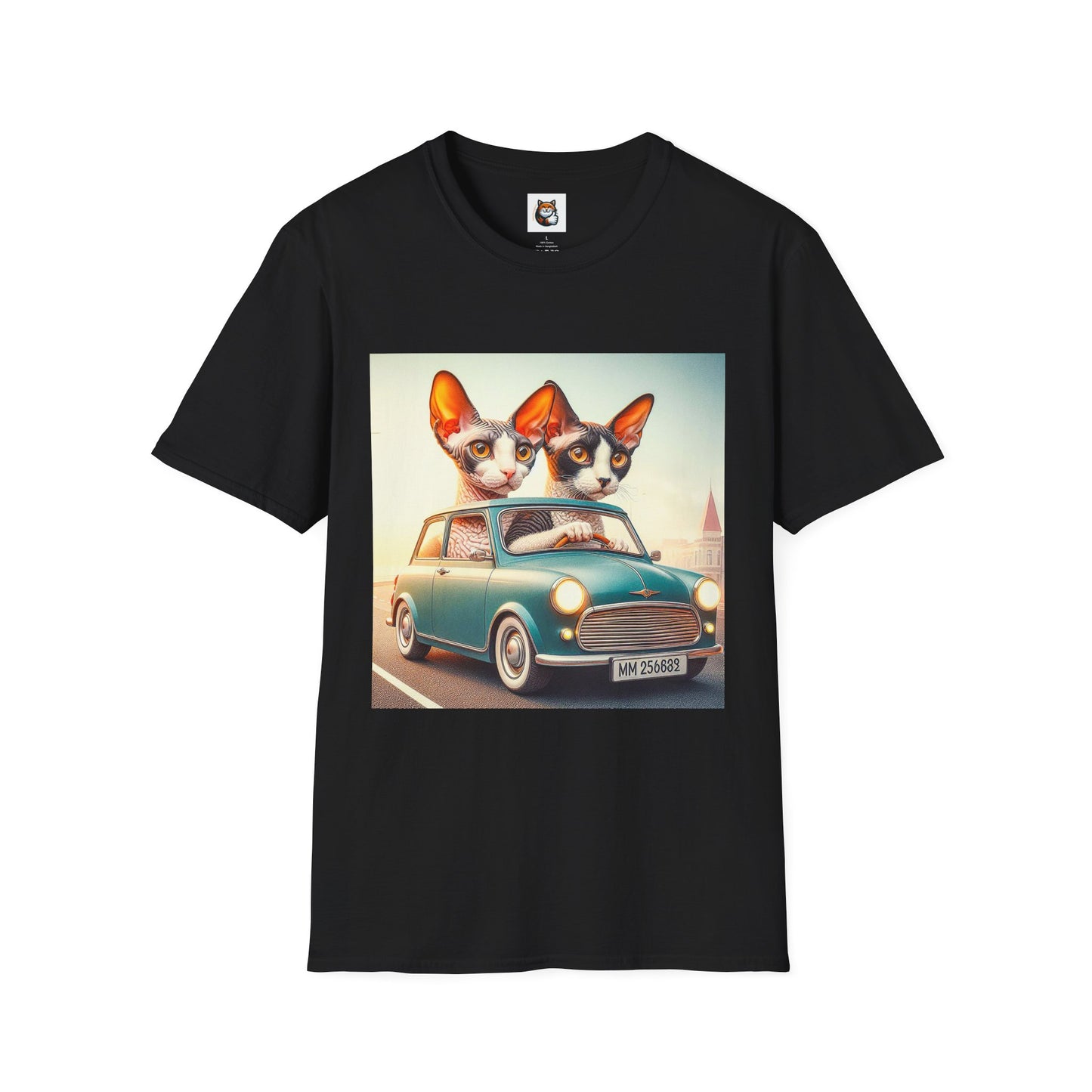 Wacky Cornish Rex Cat tiny car   T-Shirt