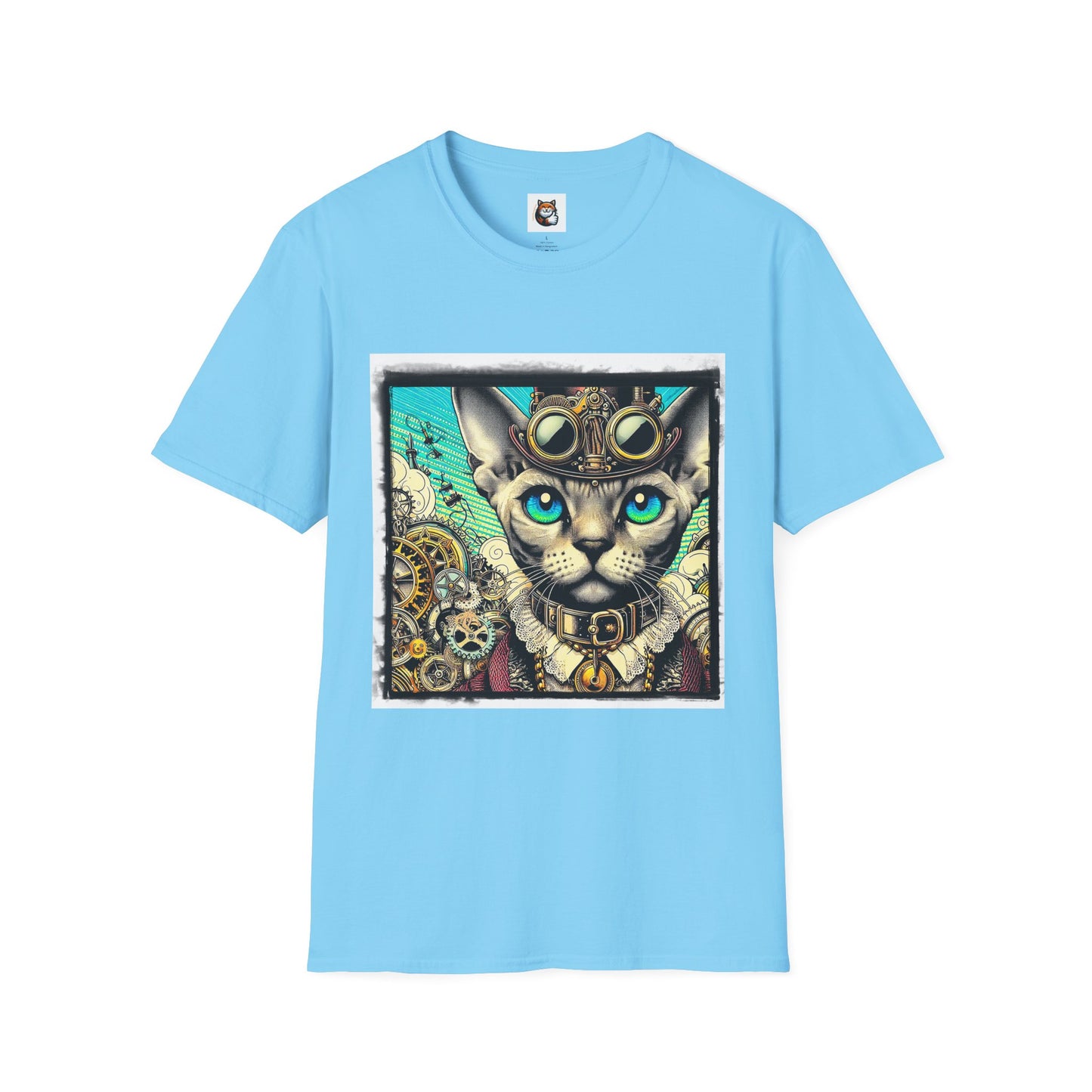 Devon Rex Cat steam punk Softstyle T-Shirt