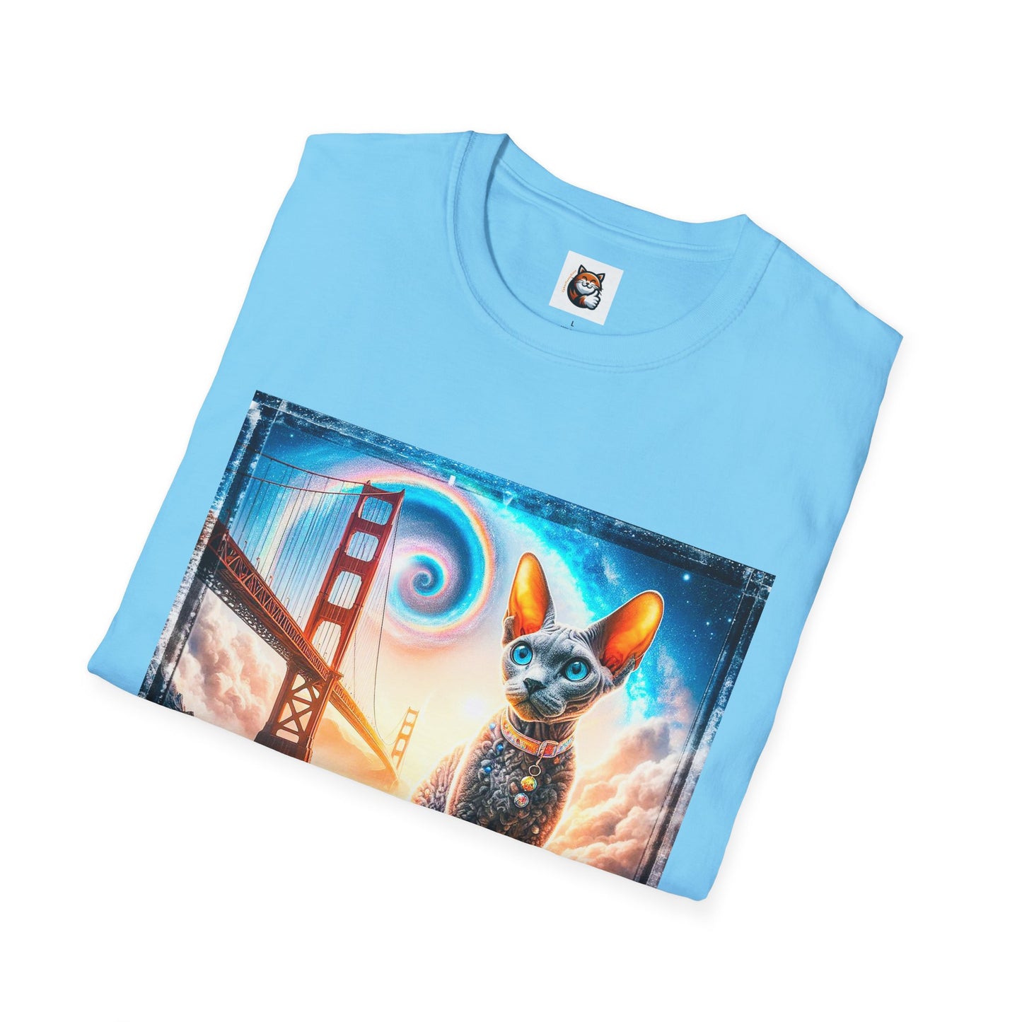 Devon Rex Unisex rainbow bridge Softstyle T-Shirt