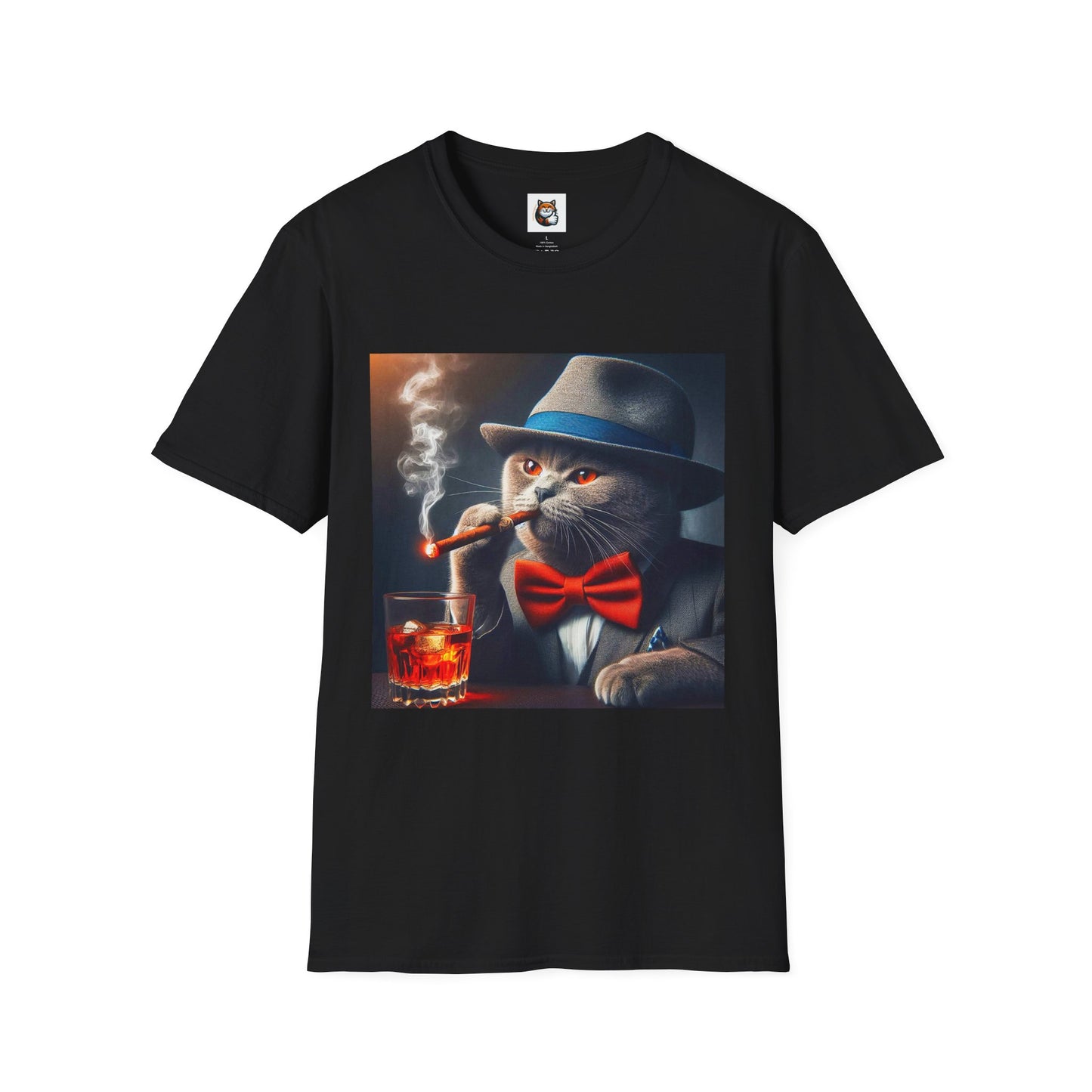 Russian Blue Cat whiskey drinking  T-Shirt