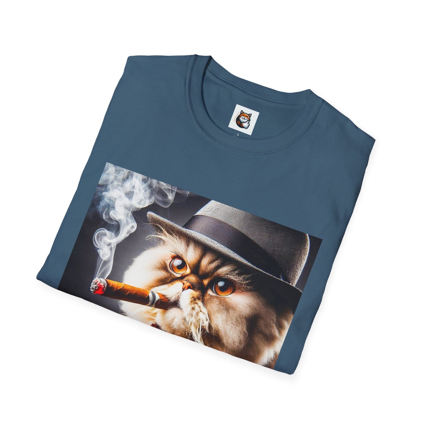 Selkirk Rex Cat T-Shirt cigar smoking
