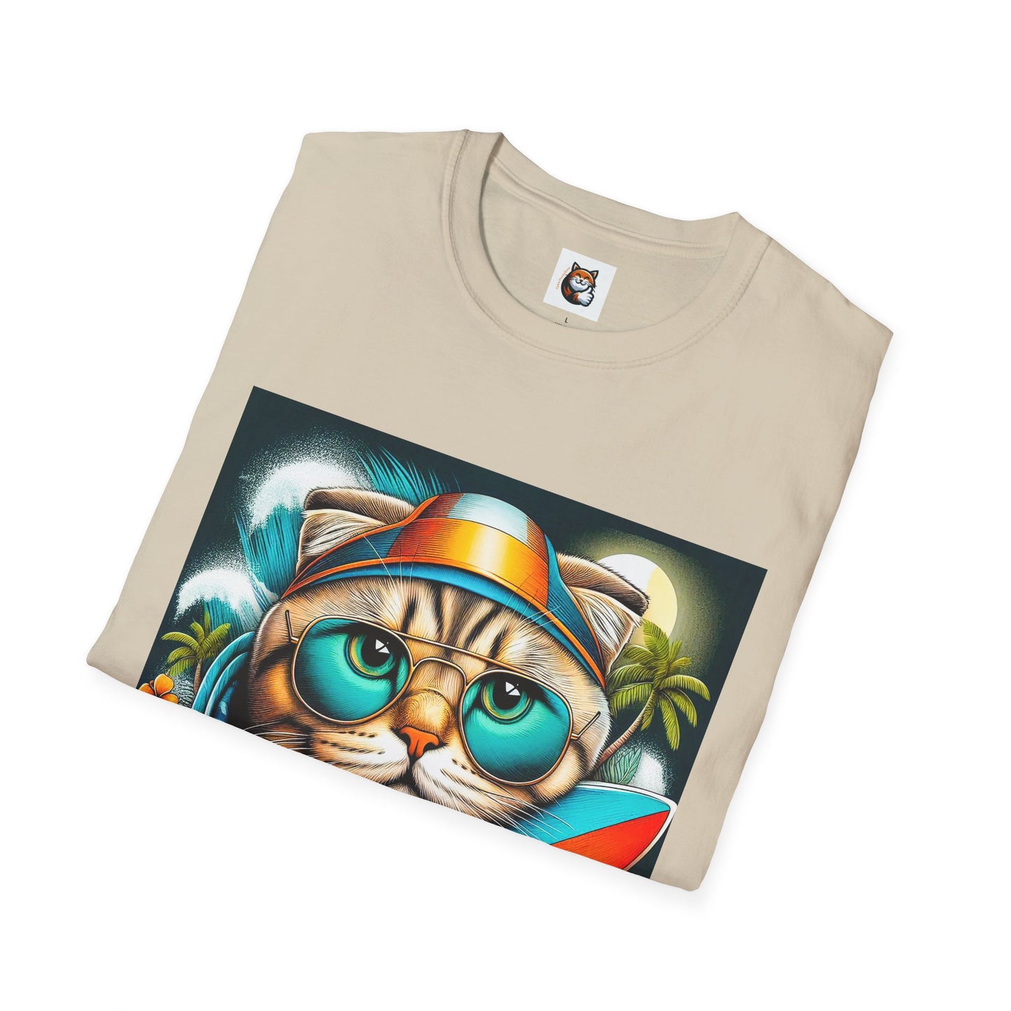 Scottish Fold Cat cool surfer  T-Shirt