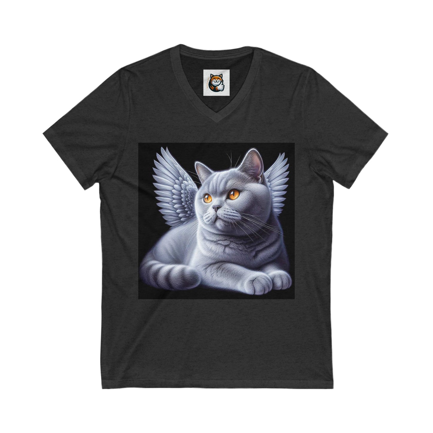 British Shorthair Unisex Jersey Short Sleeve V-Neck Tee