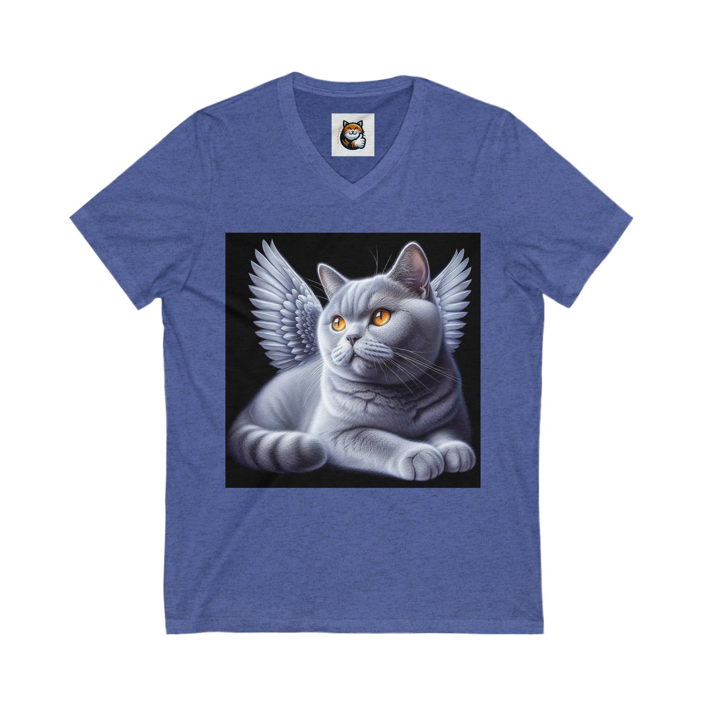 British Shorthair Unisex Jersey Short Sleeve V-Neck Tee