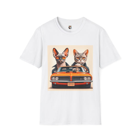 Wacky  Devon Rex Cool cats  Unisex Softstyle T-Shirt