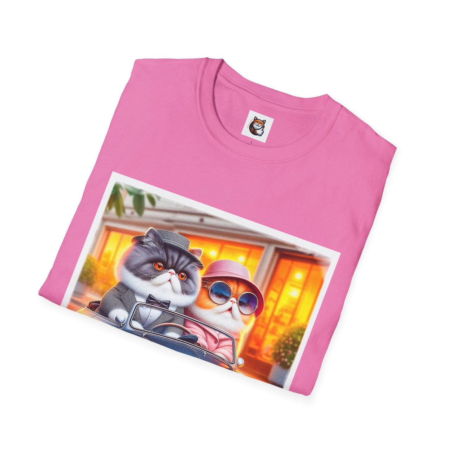 Wacky Exotic Shorthair Cat Unisex Softstyle T-Shirt