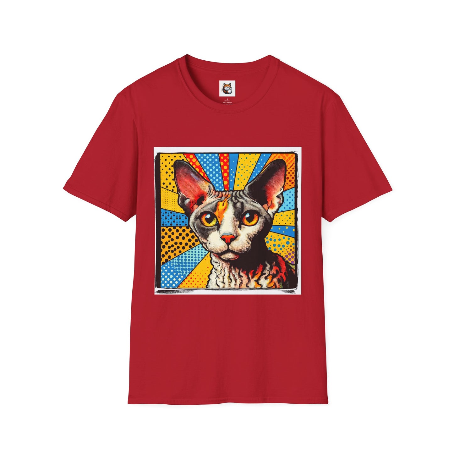 Devon Rex Comic book  Unisex Softstyle T-Shirt