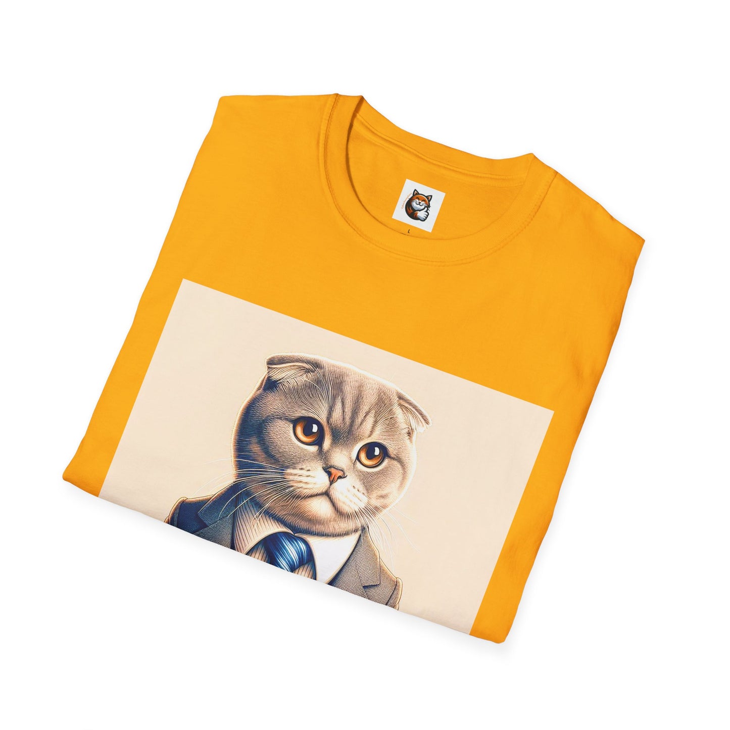 Scottish Fold Cat suit and tie  T-Shirt