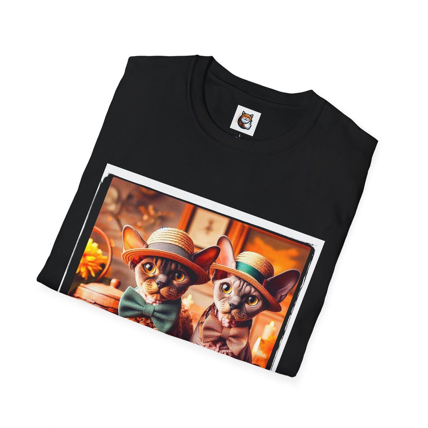 Devon Rex bow and tie Unisex Softstyle T-Shirt