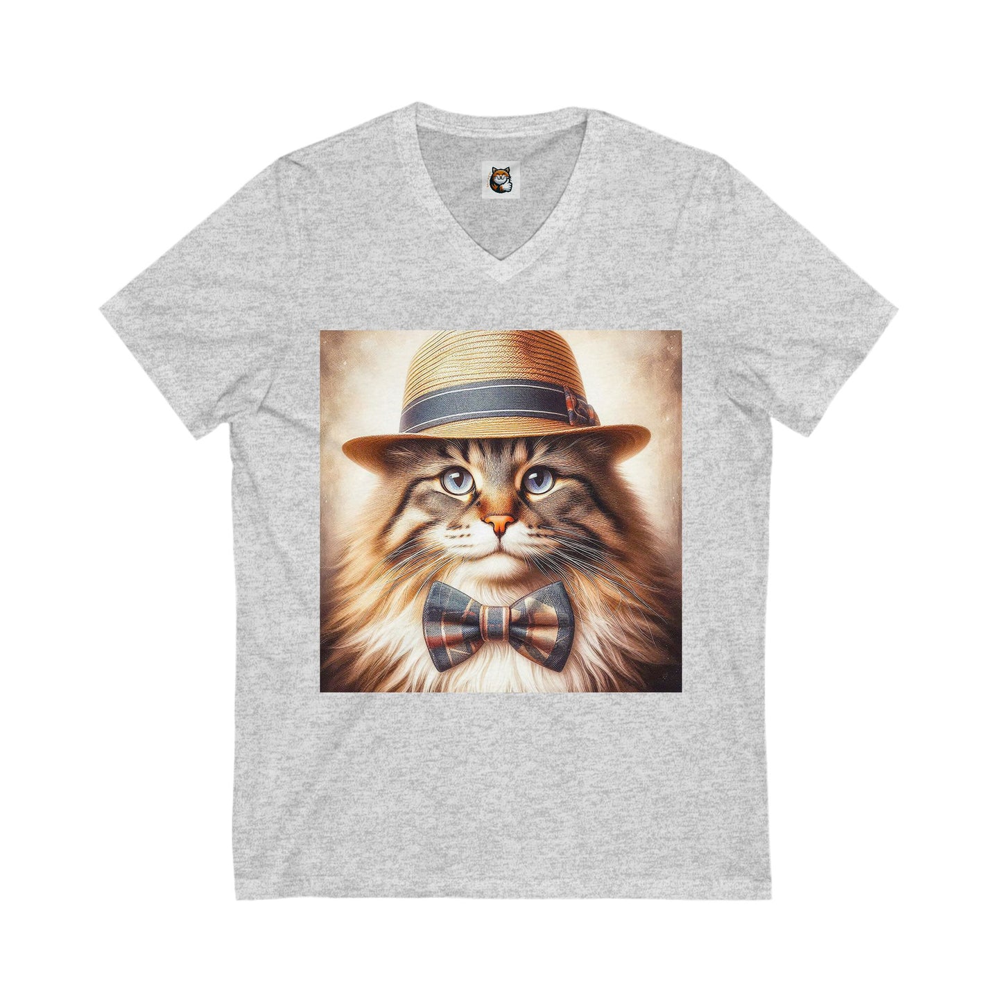 Norwegian Forest Cat Unisex Jersey Short Sleeve V-Neck Tee